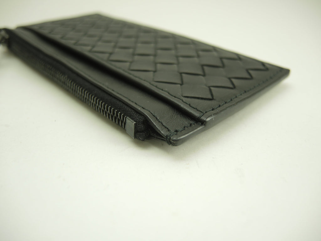 Bottega Veneta - Porta tessere/documenti in pelle Intrecciato nera con portamonete - Ottime condizioni@P00469527M