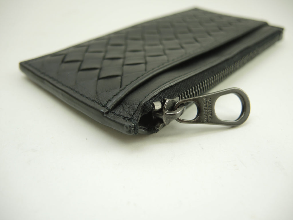 Bottega Veneta - Porta tessere/documenti in pelle Intrecciato nera con portamonete - Ottime condizioni@P00469527M