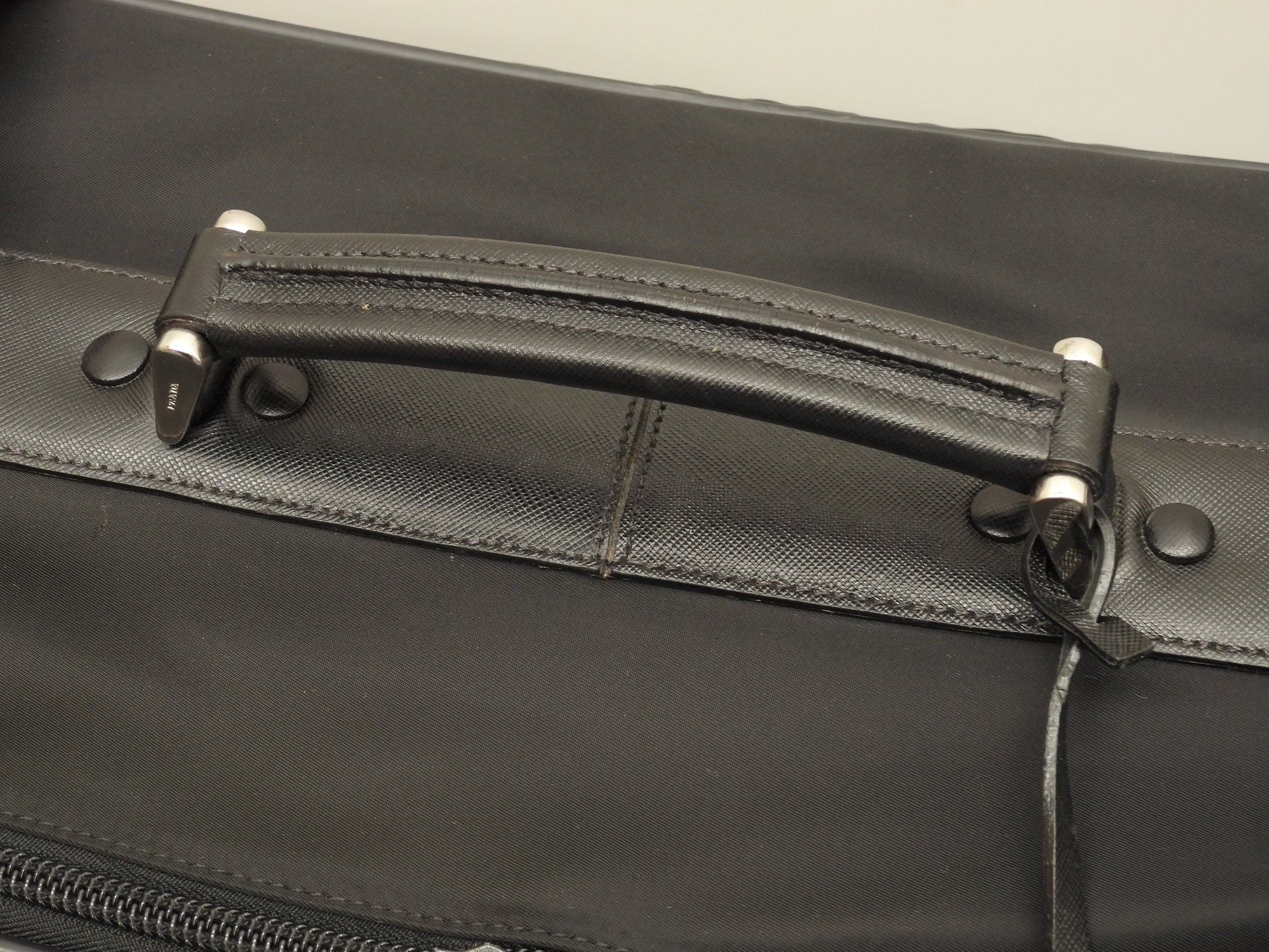 プラダ キャリーバッグ大 テスート/サフィアーノ 黒 二輪旅行用トロリーバッグ@ 3