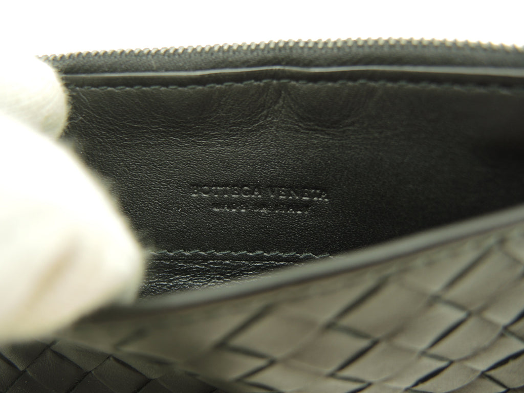 Bottega Veneta - Porta tessere/documenti in pelle Intrecciato nera con portamonete - Ottime condizioni@P00469527M