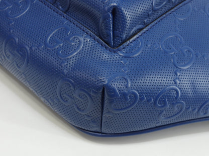 Gucci marsupio grande in pelle martellata con monogramma GG blu, borsa a tracolla/cintura, pari al nuovo @ 1