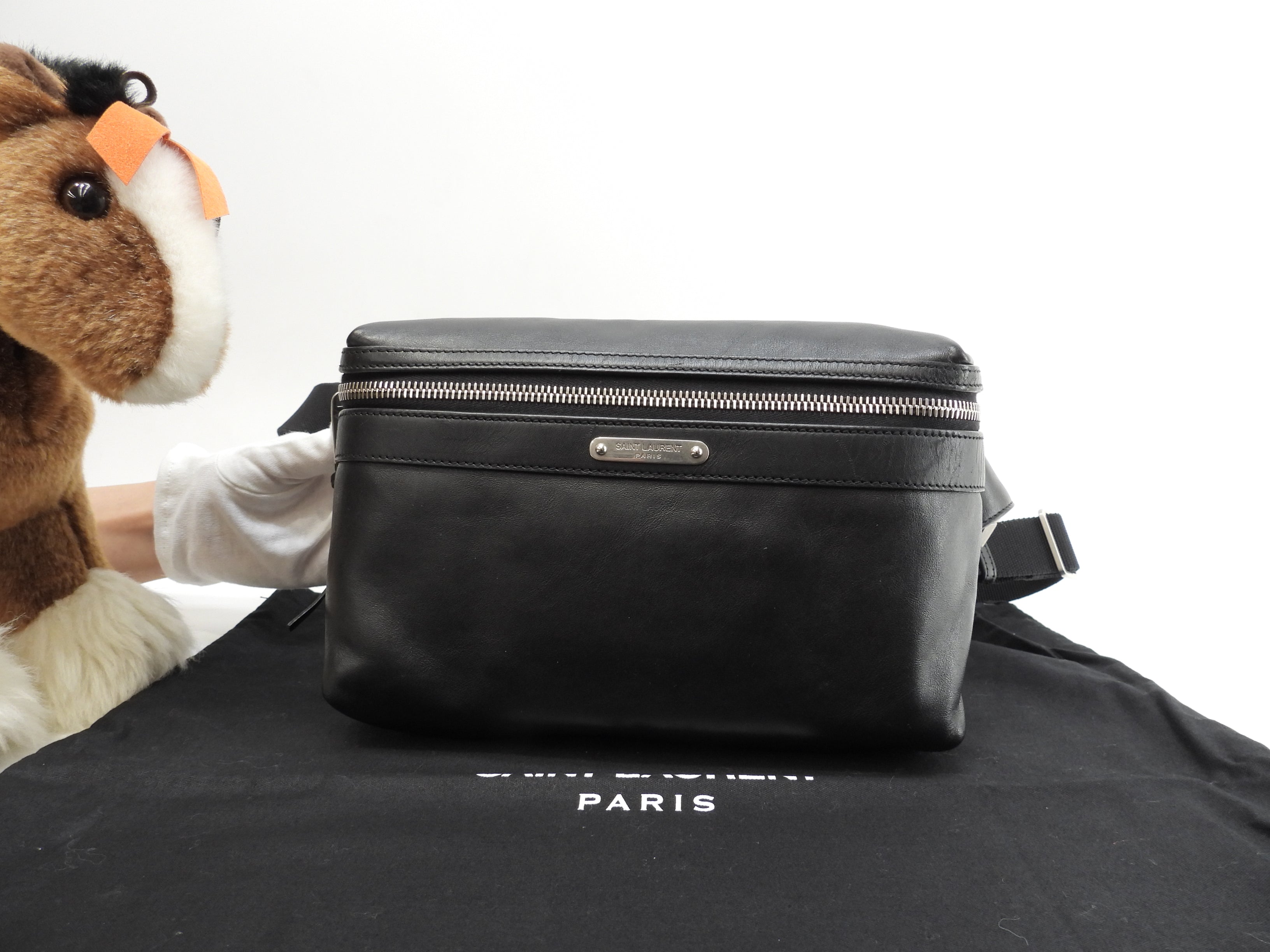 Saint Laurent marsupio City in pelle nera, tracolla, borsa a spalla, ottime condizioni @3
