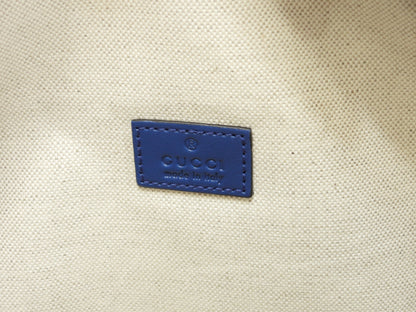 Gucci marsupio grande in pelle martellata con monogramma GG blu, borsa a tracolla/cintura, pari al nuovo @ 1