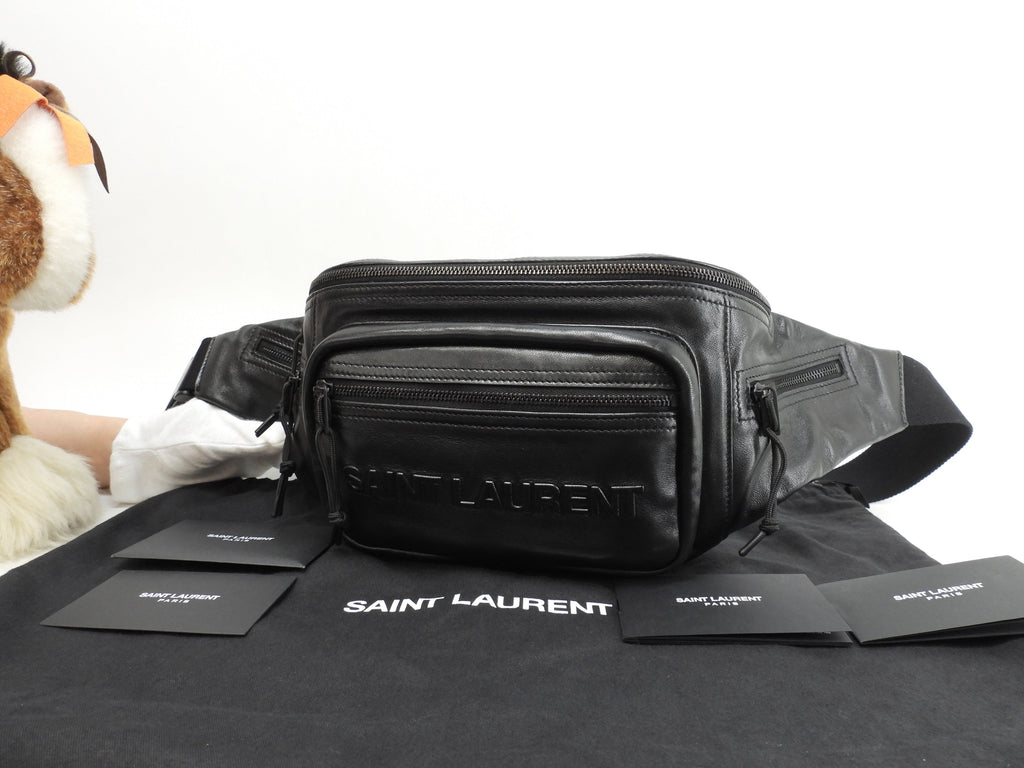 Saint Laurent marsupio Nuxx in pelle nera, borsa a tracolla, belt bag, come nuovo, @ 1