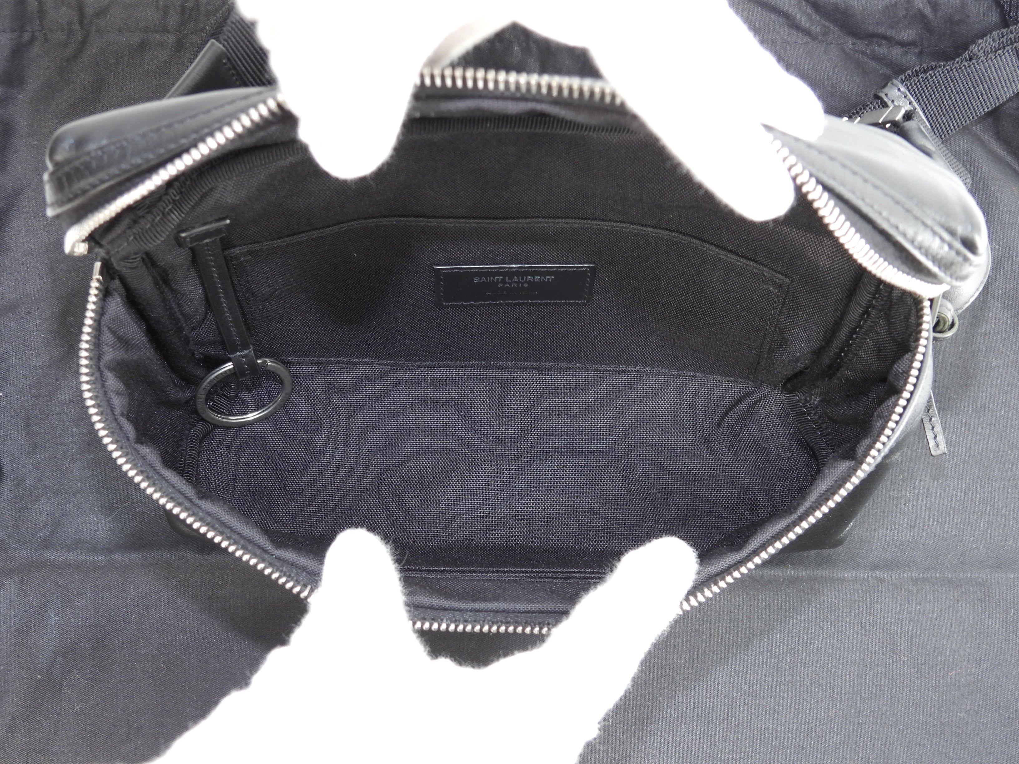 Saint Laurent marsupio City in pelle nera, tracolla, borsa a spalla, ottime condizioni @3