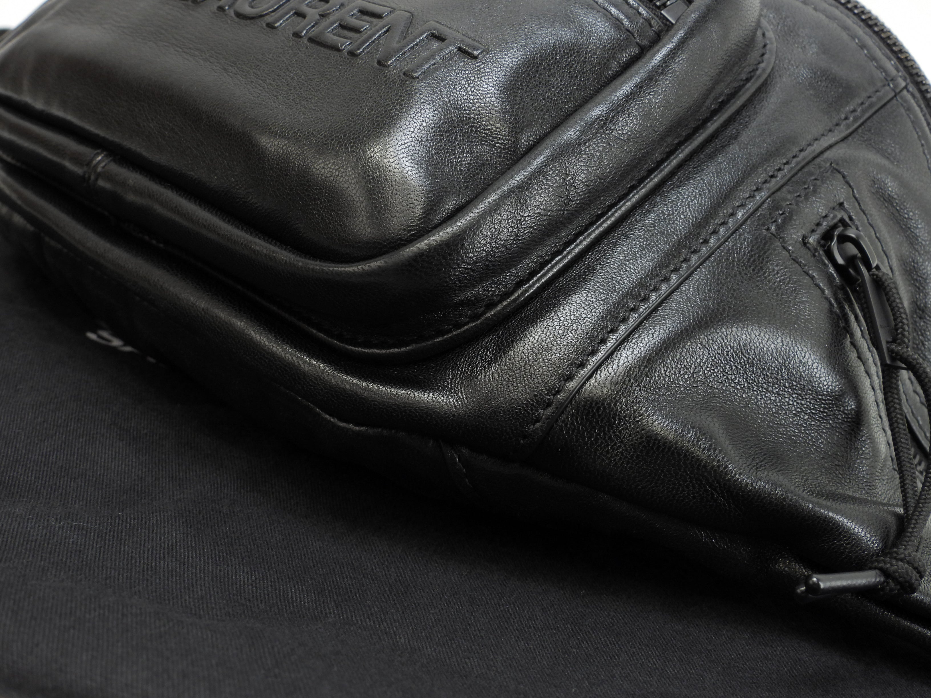 Saint Laurent marsupio Nuxx in pelle nera, borsa a tracolla, belt bag, come nuovo, @ 1
