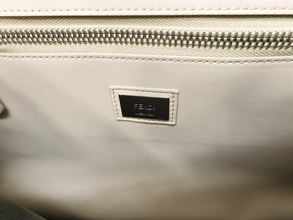Fendi Peekaboo Regular in pelle grigia con tracolla, condizioni eccellenti @ 4