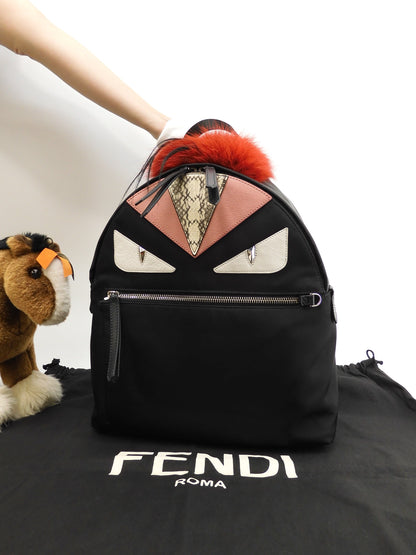 Fendi Zaino Piccolo Bag Bugs Mostro Nero Borsa a ZAINO @ 17