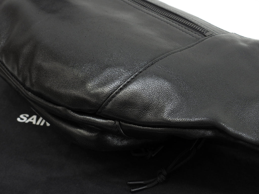 Saint Laurent marsupio Nuxx in pelle nera, borsa a tracolla, belt bag, come nuovo, @ 1