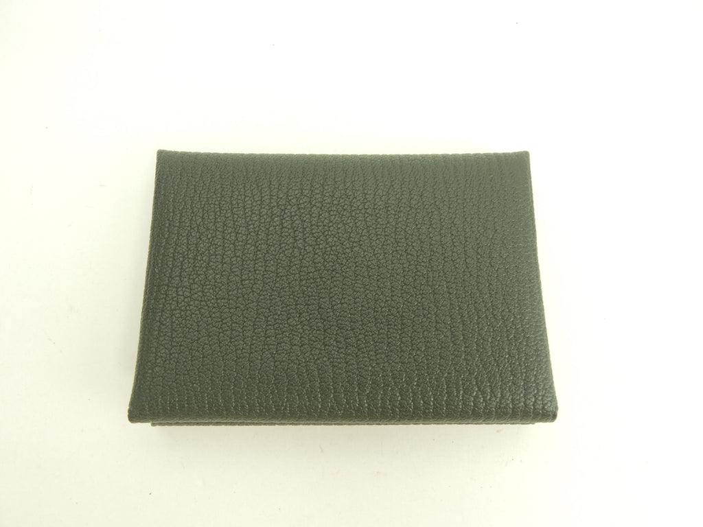 エルメス カルヴィデュオ ヴェルソ シェーブル濃灰ピンク ミニ財布 スモールウォレット 新品@W
