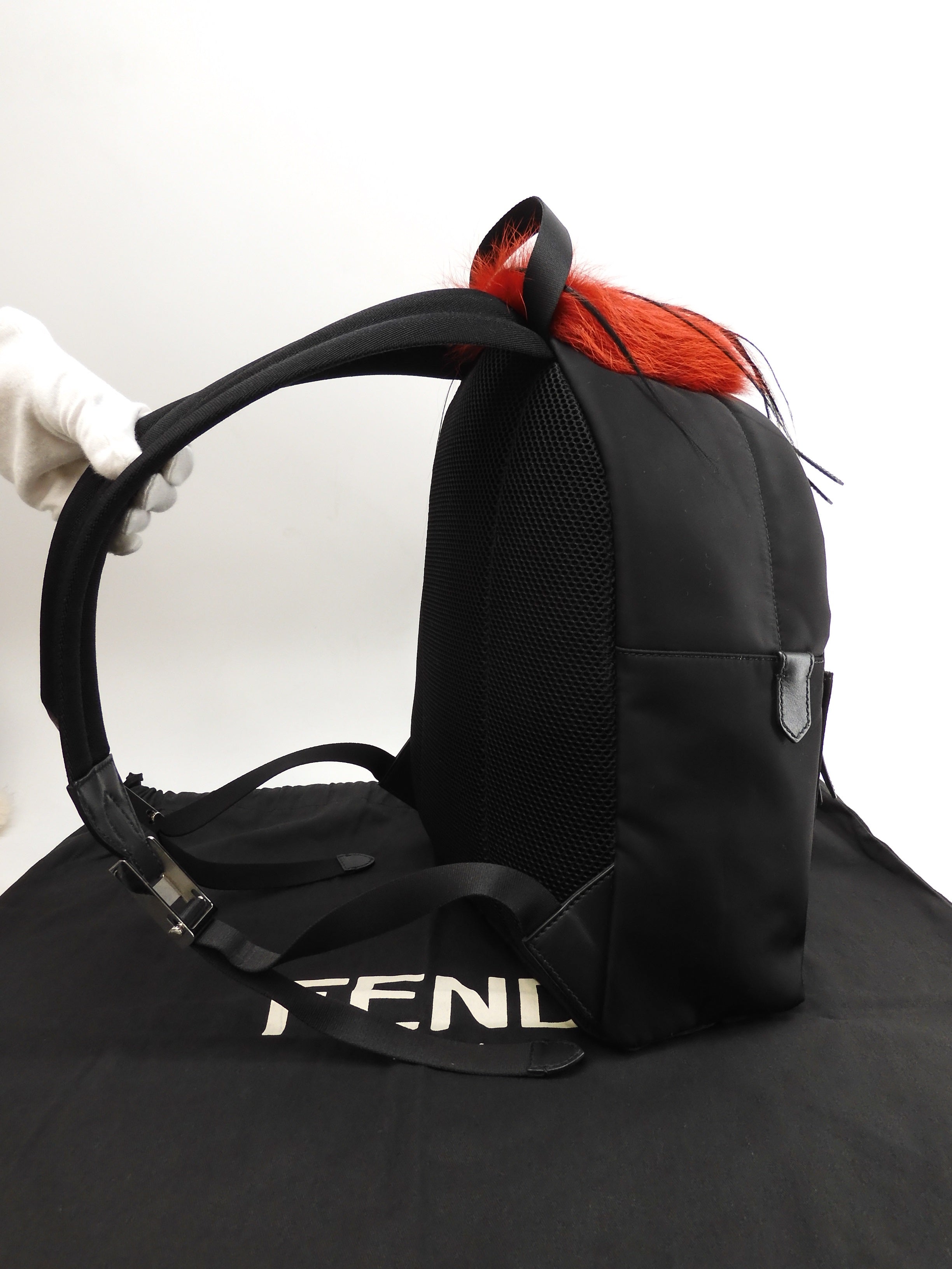 Fendi Zaino Piccolo Bag Bugs Mostro Nero Borsa a ZAINO @ 17