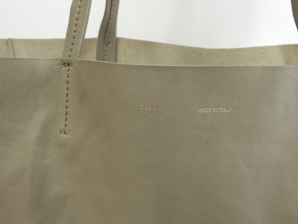 Celine Cabas Horizontal borsa a tracolla tote in pelle grigia ottime condizioni@S-CU-4176 3