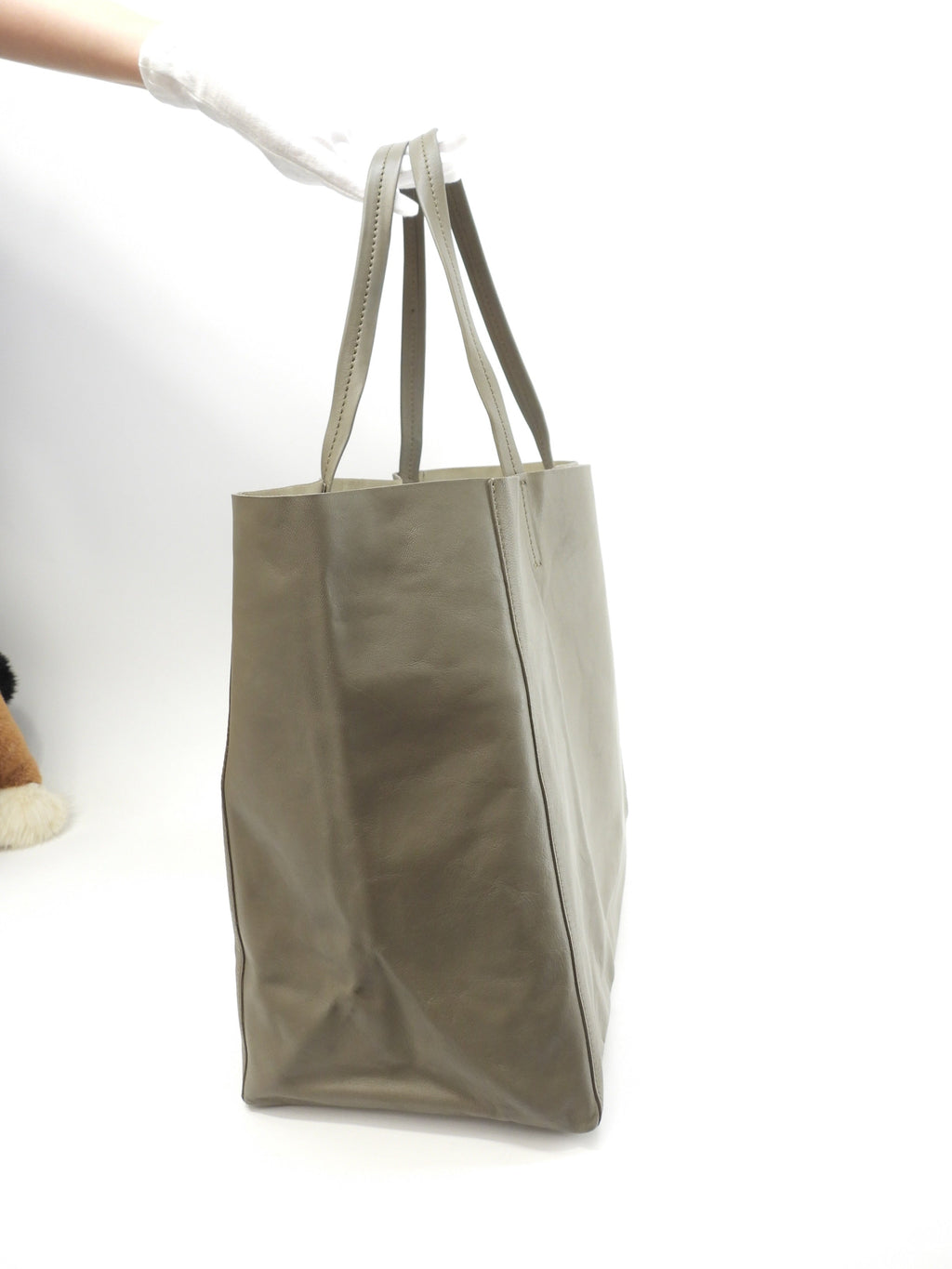 Celine Cabas Horizontal borsa a tracolla tote in pelle grigia ottime condizioni@S-CU-4176 3