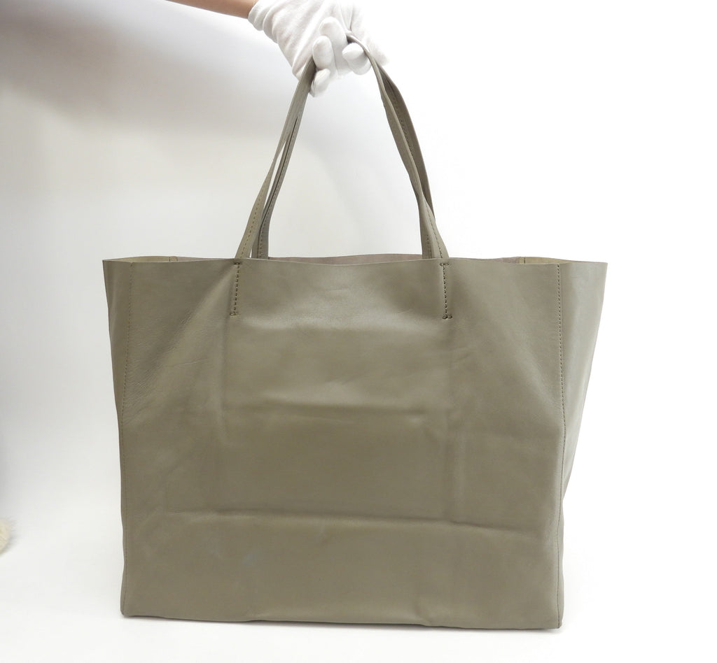 Celine Cabas Horizontal borsa a tracolla tote in pelle grigia ottime condizioni@S-CU-4176 3