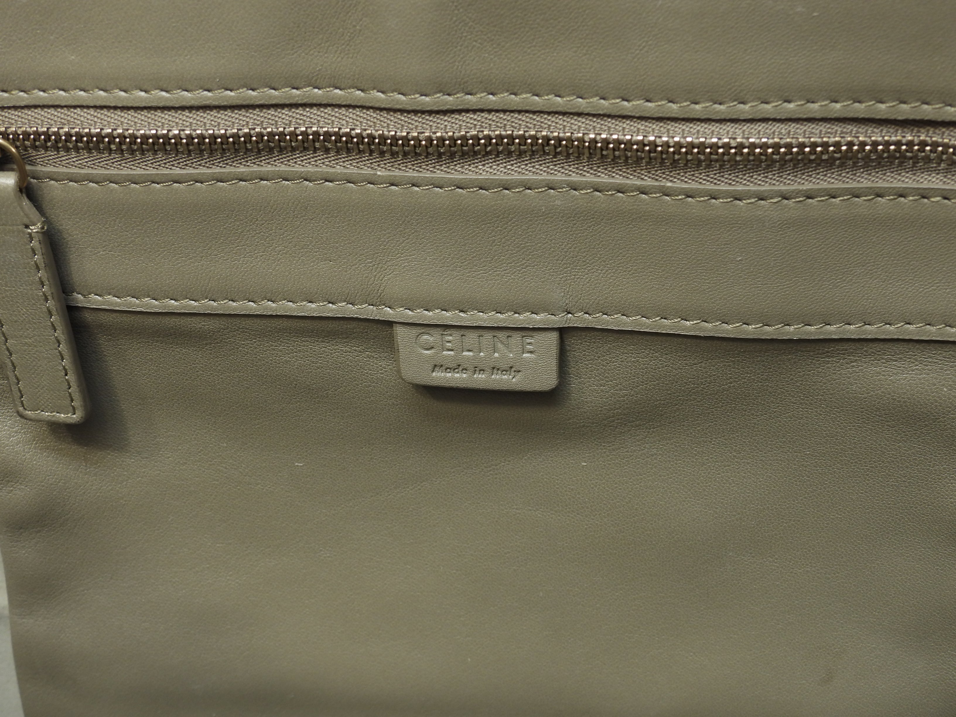 Celine Cabas Horizontal borsa a tracolla tote in pelle grigia ottime condizioni@S-CU-4176 3