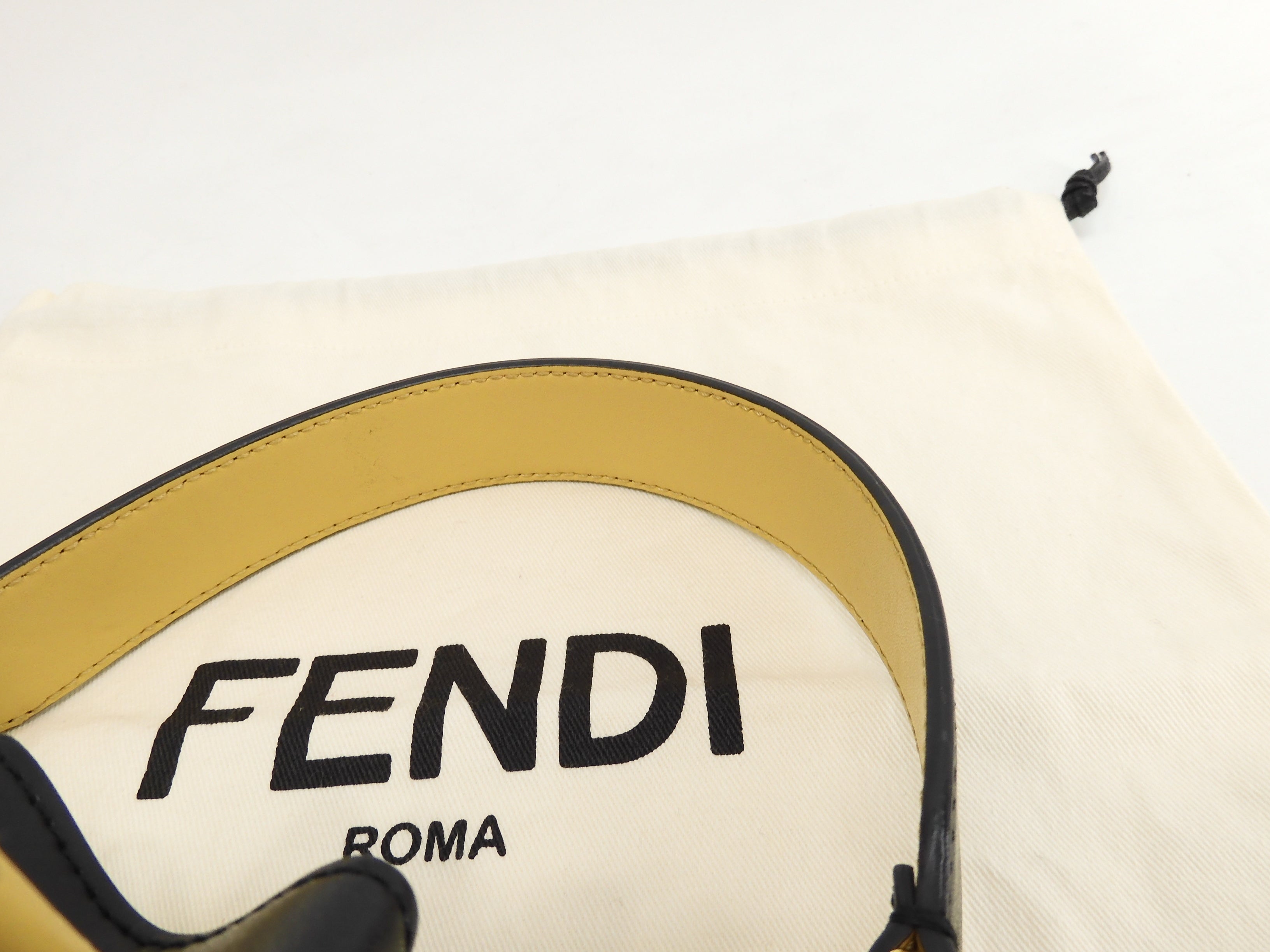Fendi Borsa a mano Mon Tresor in pelle nera/beige pochette, ottime condizioni@ 4