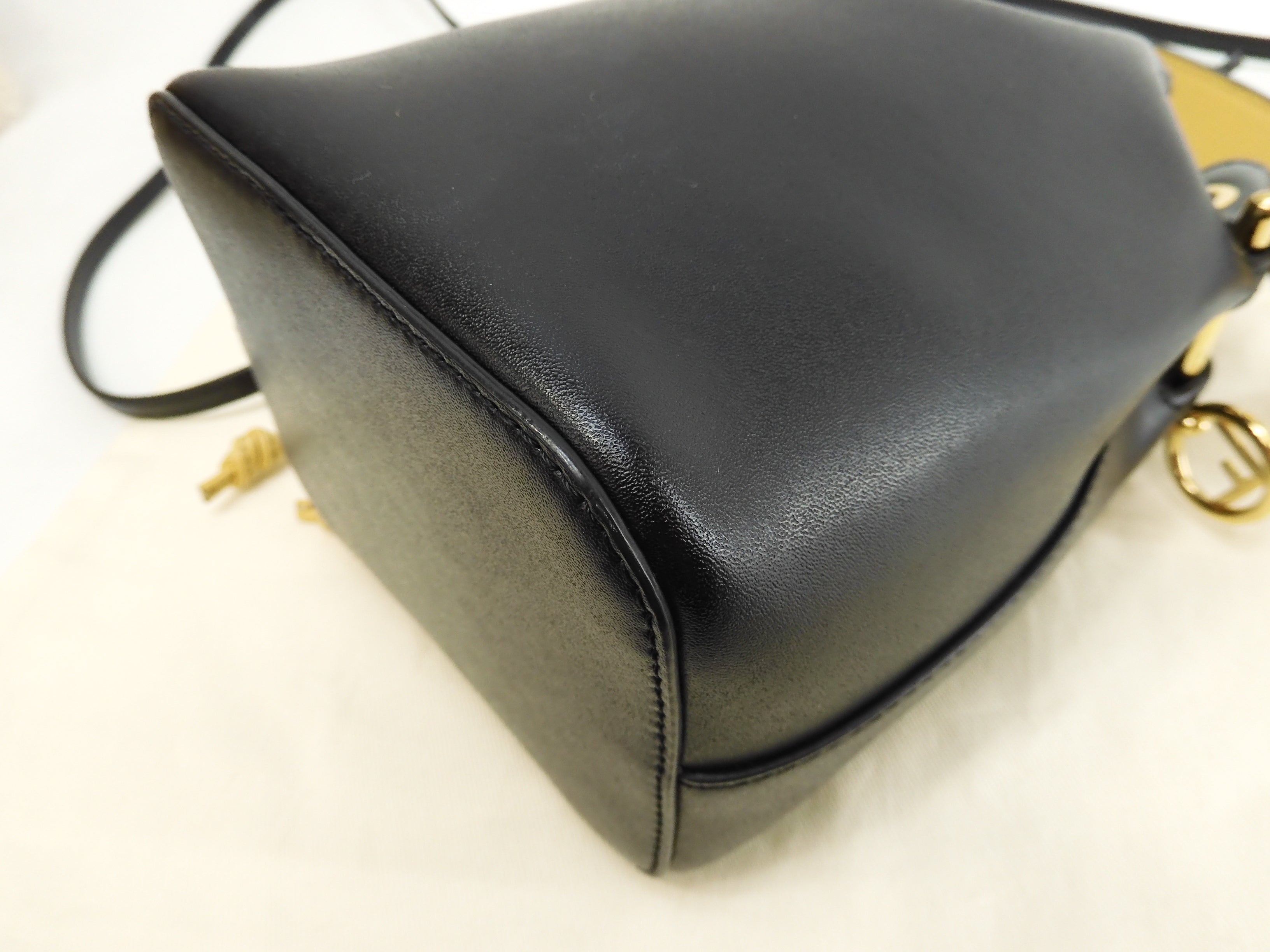Fendi Borsa a mano Mon Tresor in pelle nera/beige pochette, ottime condizioni@ 4