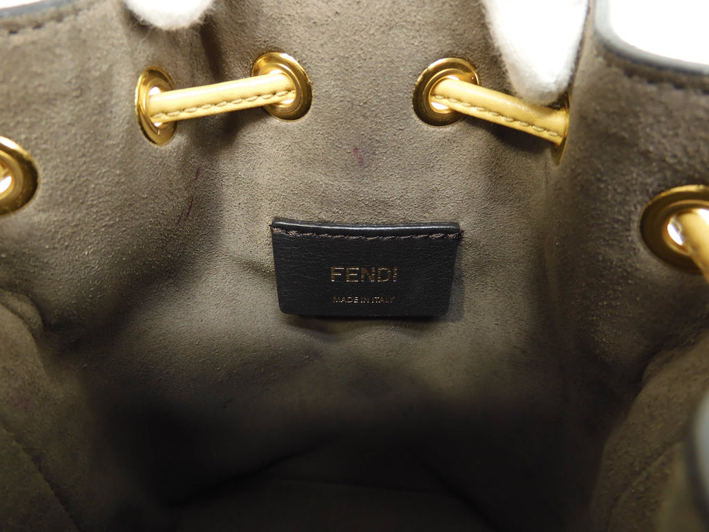 Fendi Borsa a mano Mon Tresor in pelle nera/beige pochette, ottime condizioni@ 4