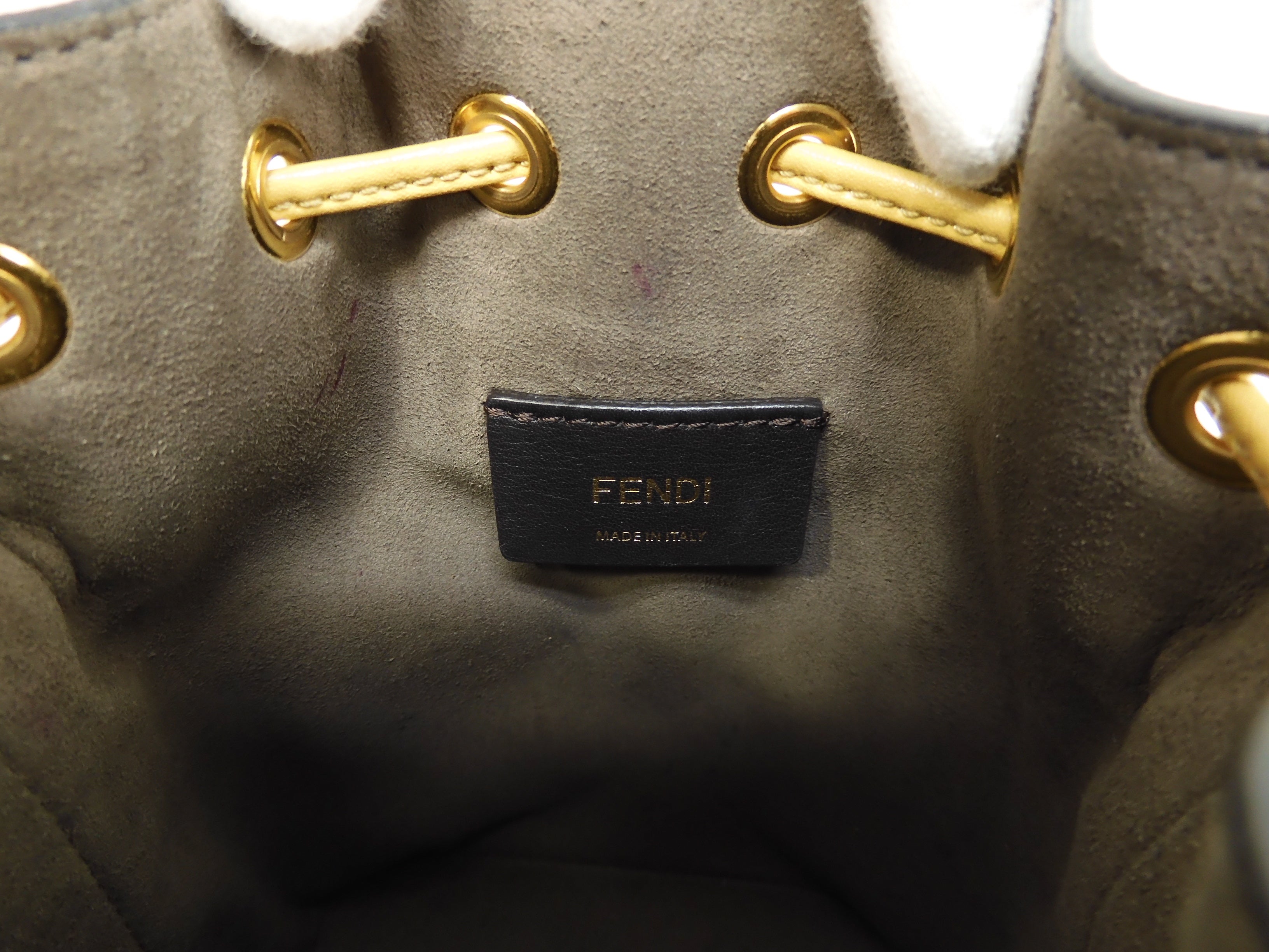 Fendi Borsa a mano Mon Tresor in pelle nera/beige pochette, ottime condizioni@ 4