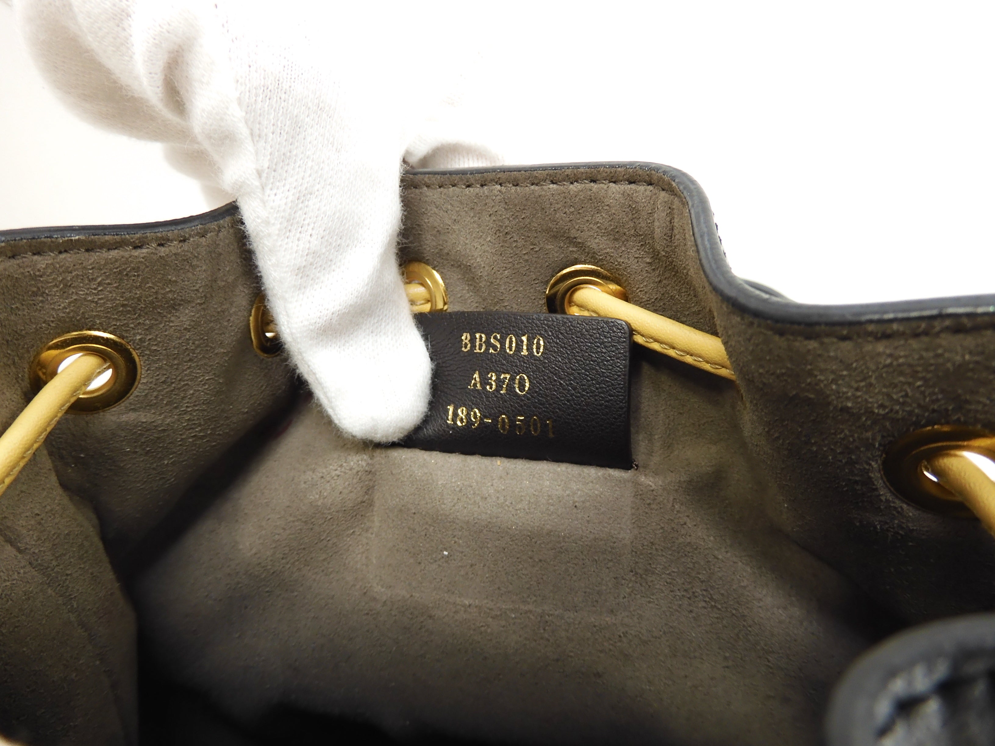 Fendi Borsa a mano Mon Tresor in pelle nera/beige pochette, ottime condizioni@ 4
