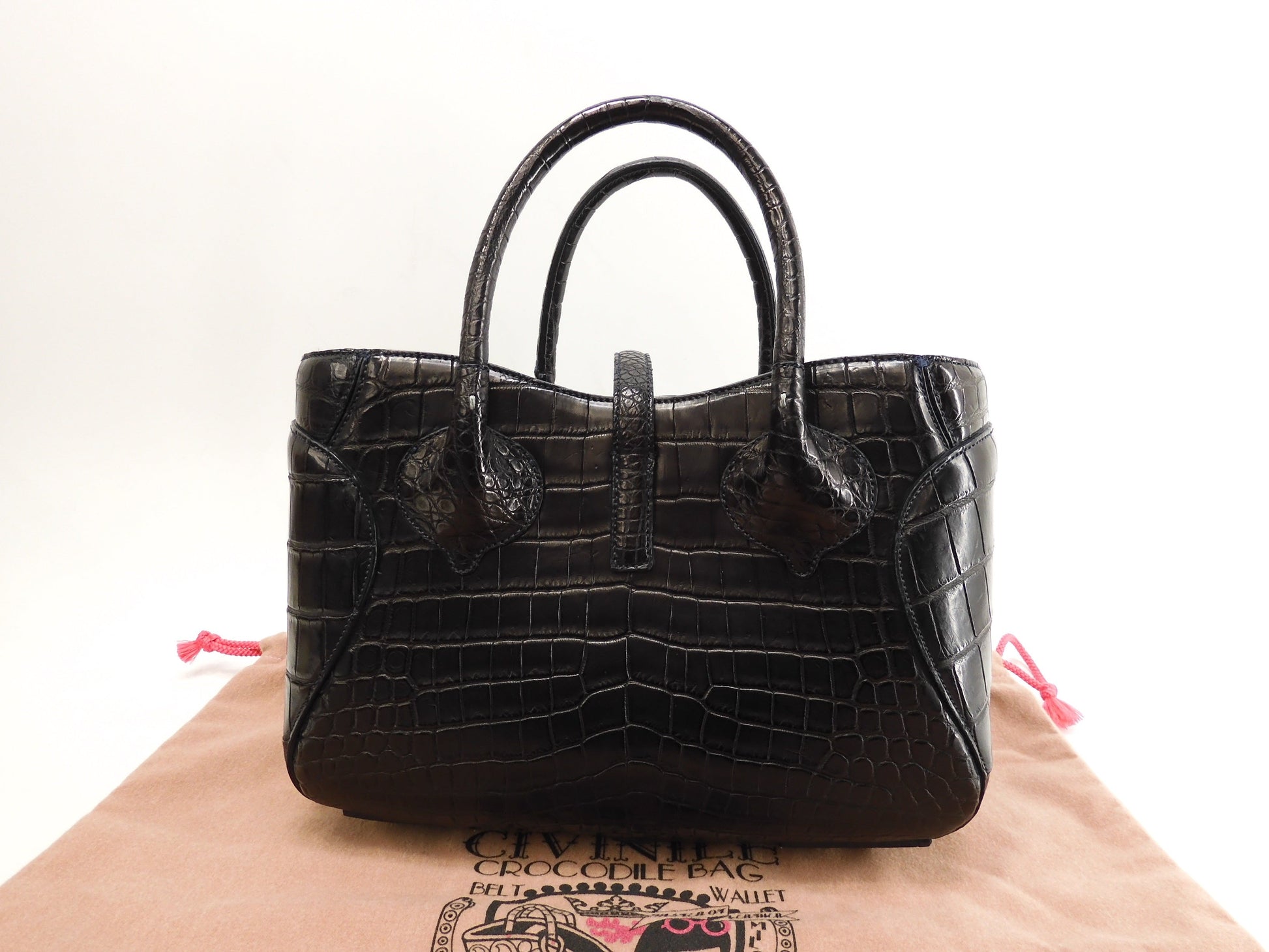 Chibinile borsa a mano coccodrillo nera mini tote bag popolare pari al nuovo @ 80