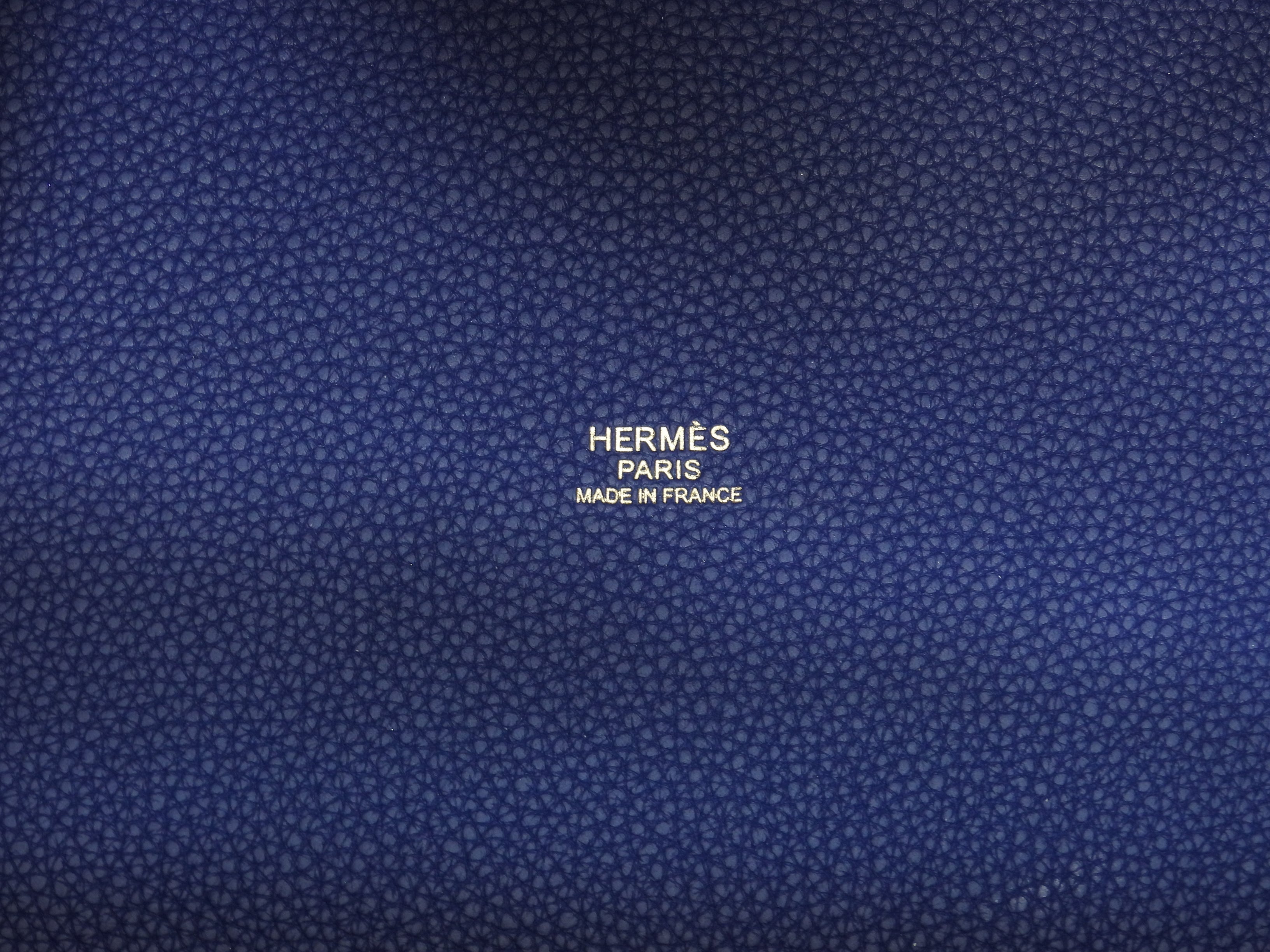 Hermès Picotin Lock MM Taurillon Maurice Deep Blue Borsa a Mano Hardware Oro Ottime Condizioni@D