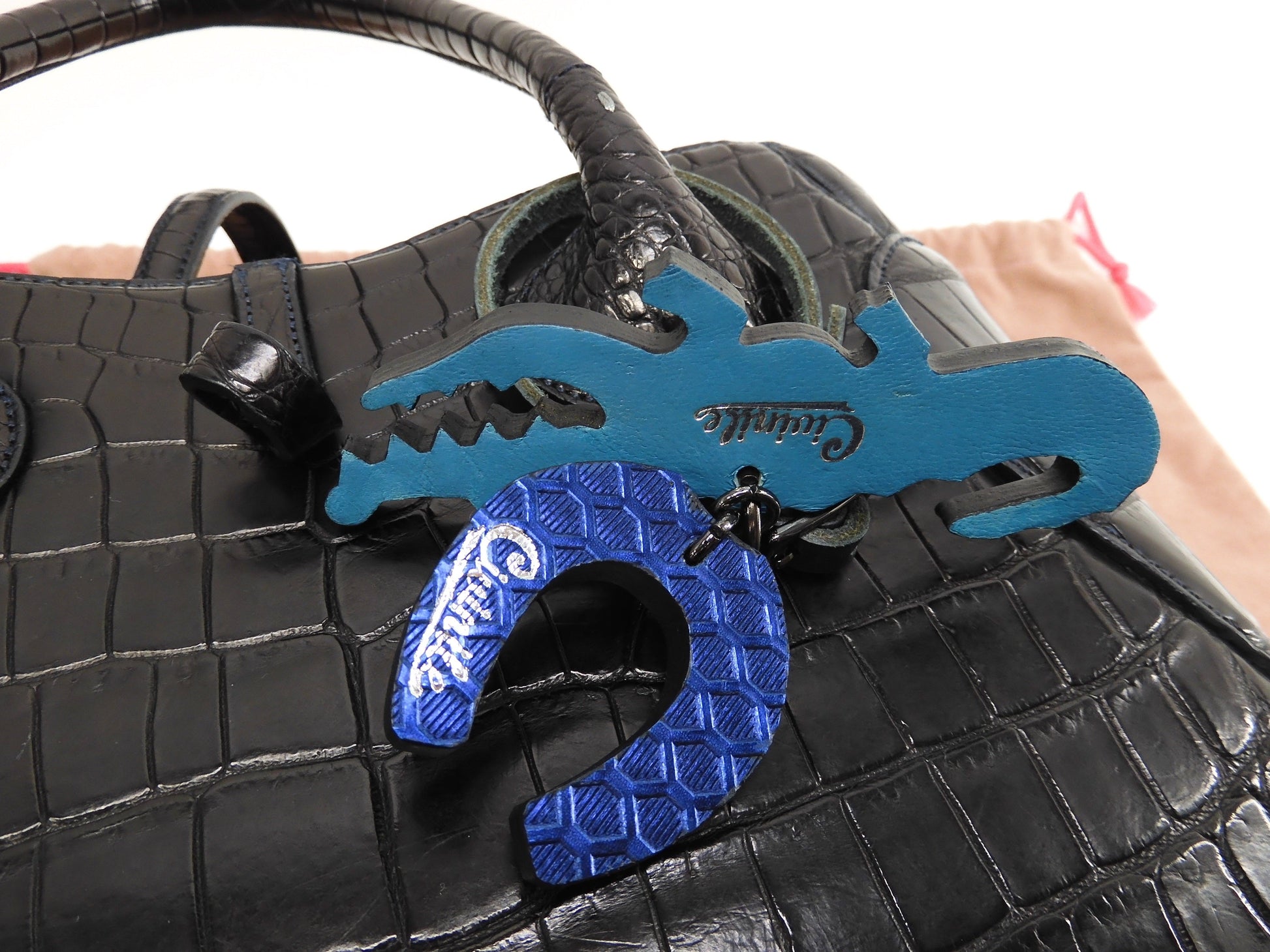 Chibinile borsa a mano coccodrillo nera mini tote bag popolare pari al nuovo @ 80