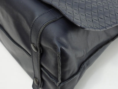 Bottega Veneta Borsa Messenger Intrecciato Pelle Blu Scuro Ottime Condizioni@ 245