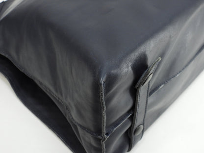 Bottega Veneta Borsa Messenger Intrecciato Pelle Blu Scuro Ottime Condizioni@ 245