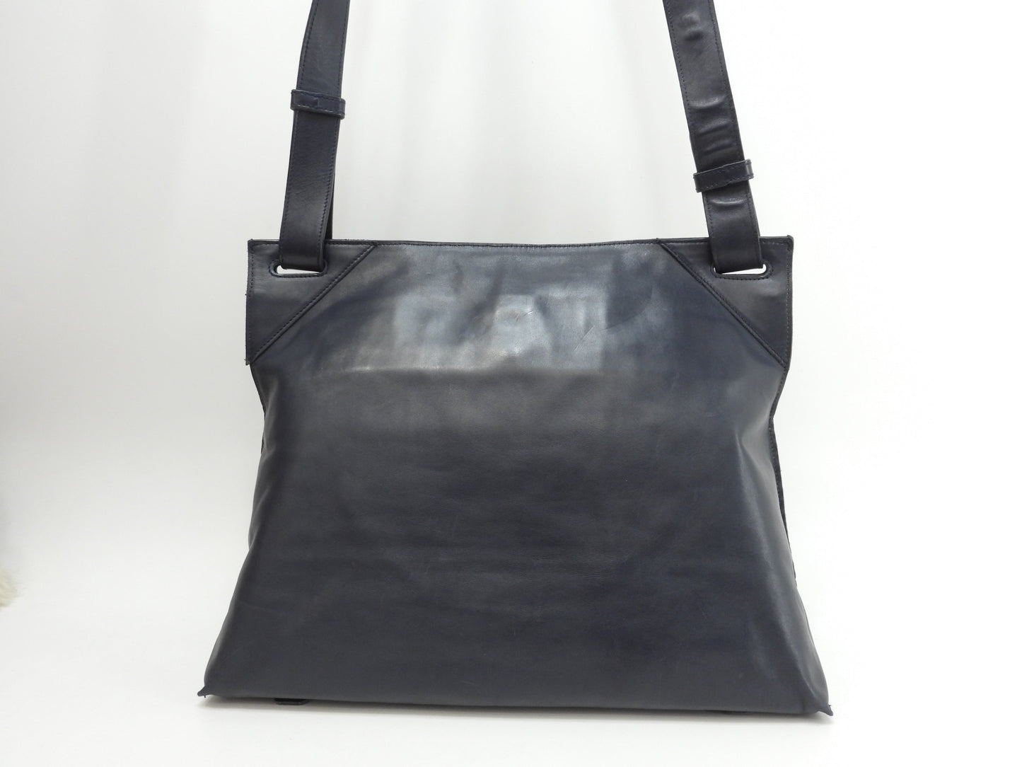 Bottega Veneta Borsa Messenger Intrecciato Pelle Blu Scuro Ottime Condizioni@ 245