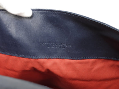 Bottega Veneta Borsa Messenger Intrecciato Pelle Blu Scuro Ottime Condizioni@ 245