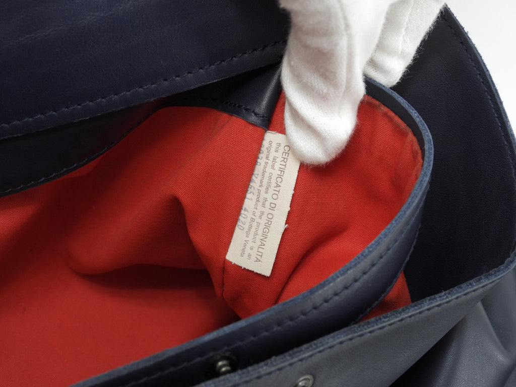 Bottega Veneta Borsa Messenger Intrecciato Pelle Blu Scuro Ottime Condizioni@ 245