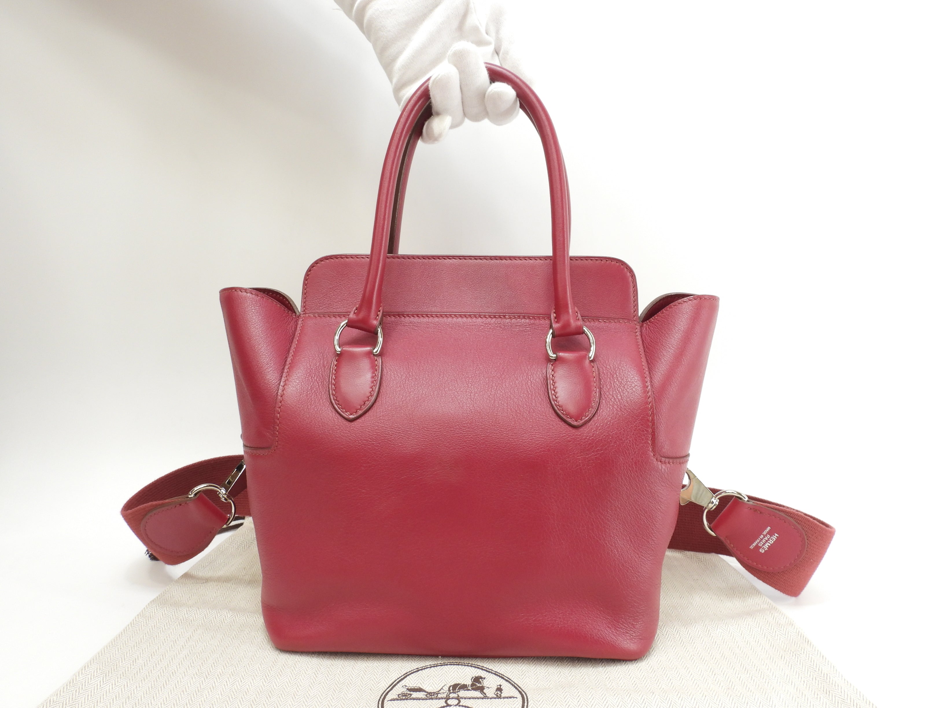 エルメス ツールボックス20 ヴォースイフト ルビー s付ハンドバッグ 美品@□N