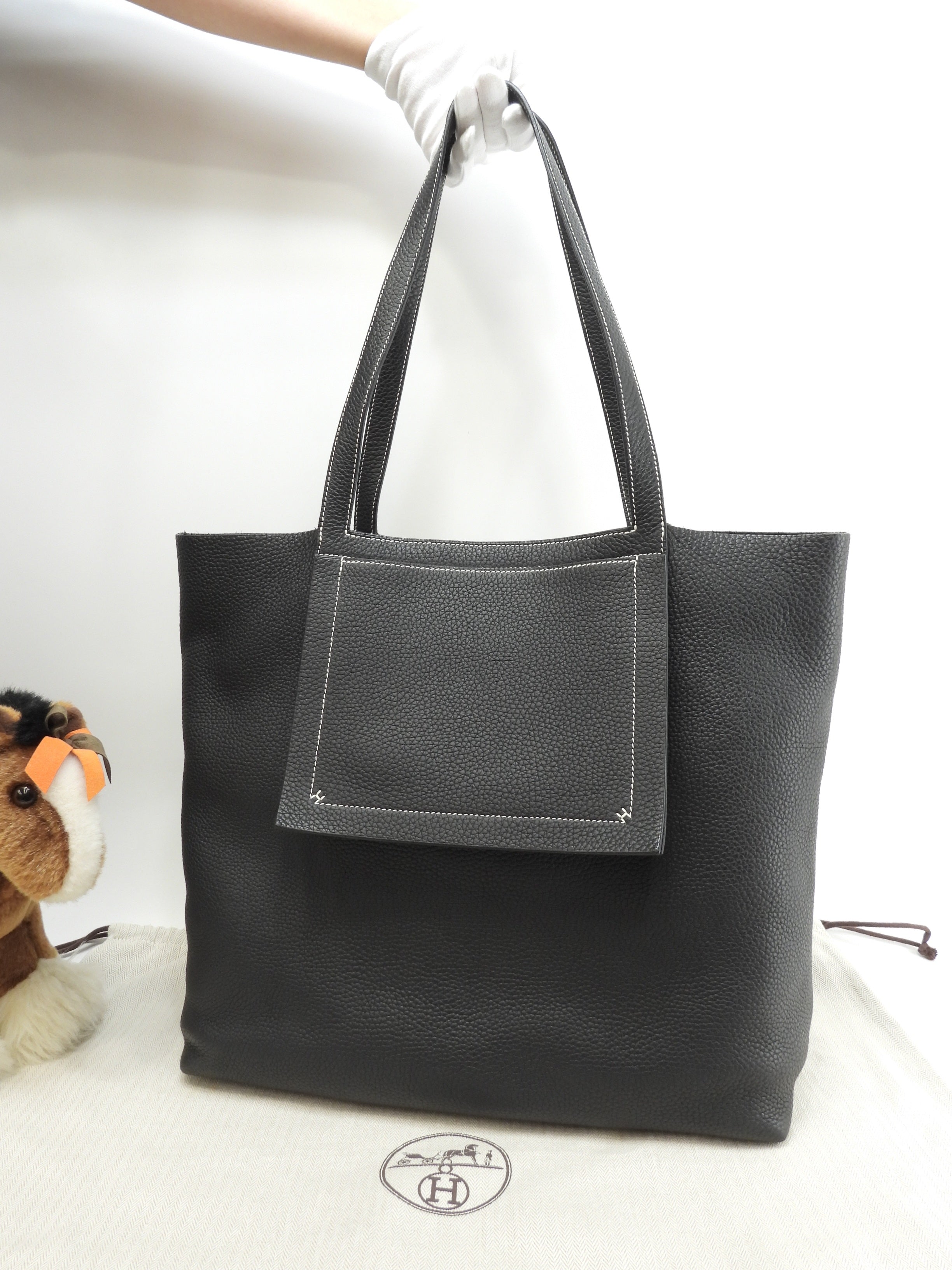 エルメス カバセリエ46 トリヨンクレマンス 黒 トートバッグ ショルダーバッグ 極美品@Z 6