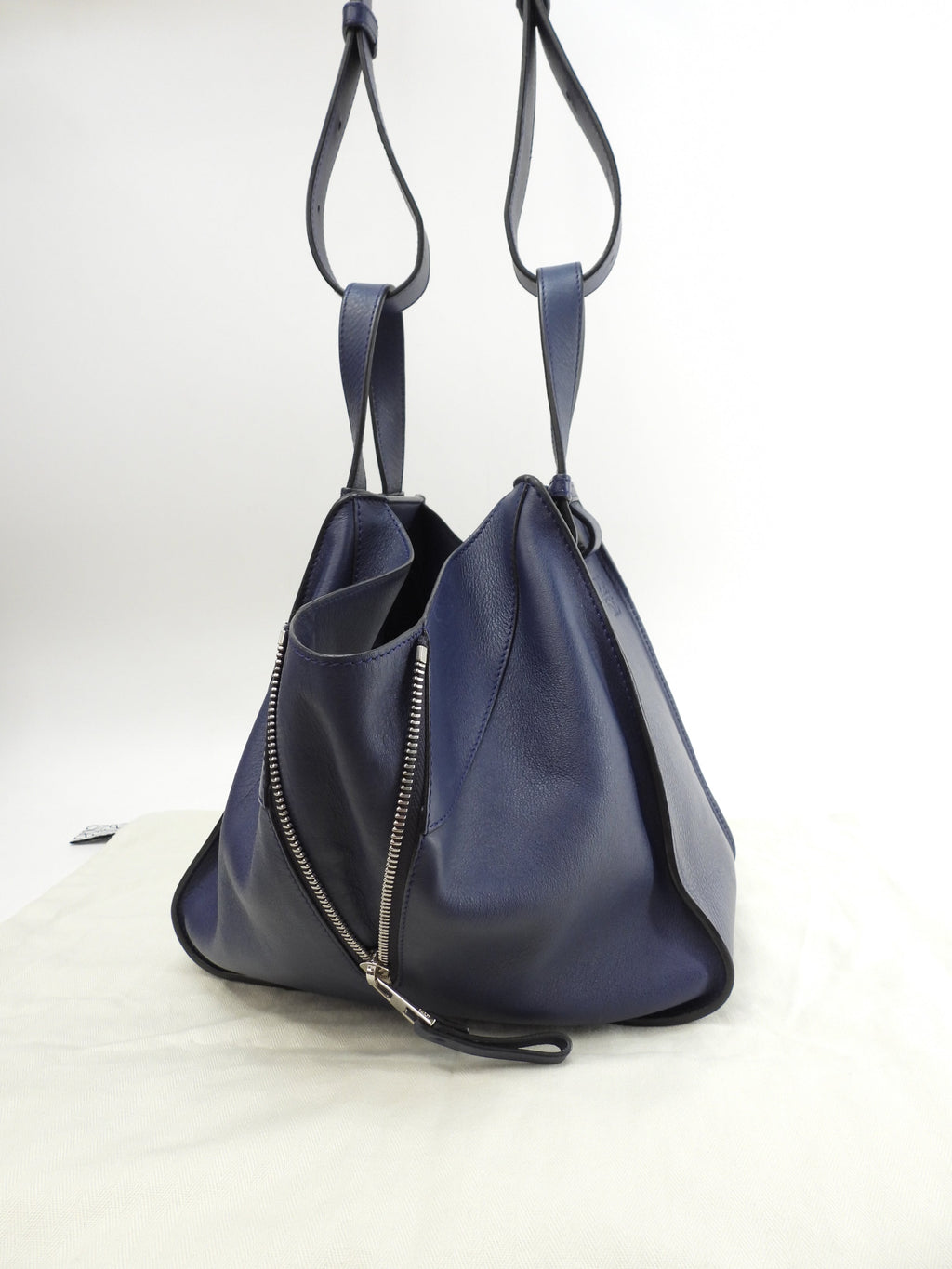 LOEWE Hammock Small Borsa a Mano a Tracolla in Pelle Marine Ottime Condizioni@051702