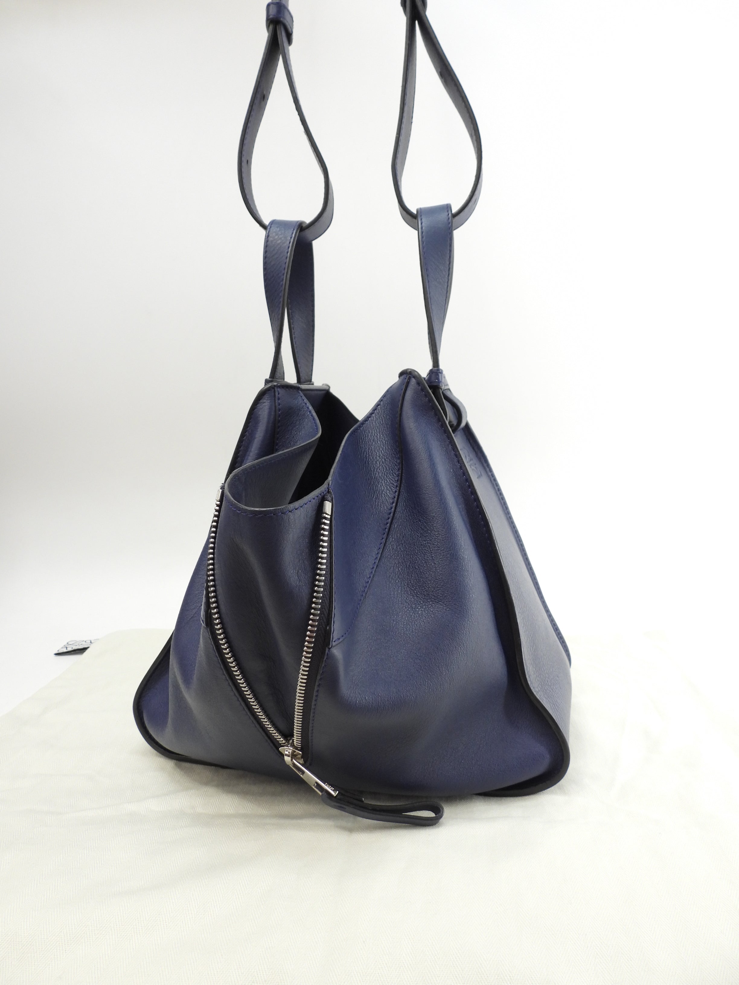 LOEWE Hammock Small Borsa a Mano a Tracolla in Pelle Marine Ottime Condizioni@051702