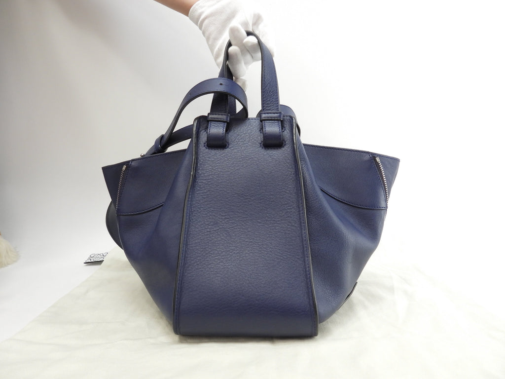 LOEWE Hammock Small Borsa a Mano a Tracolla in Pelle Marine Ottime Condizioni@051702