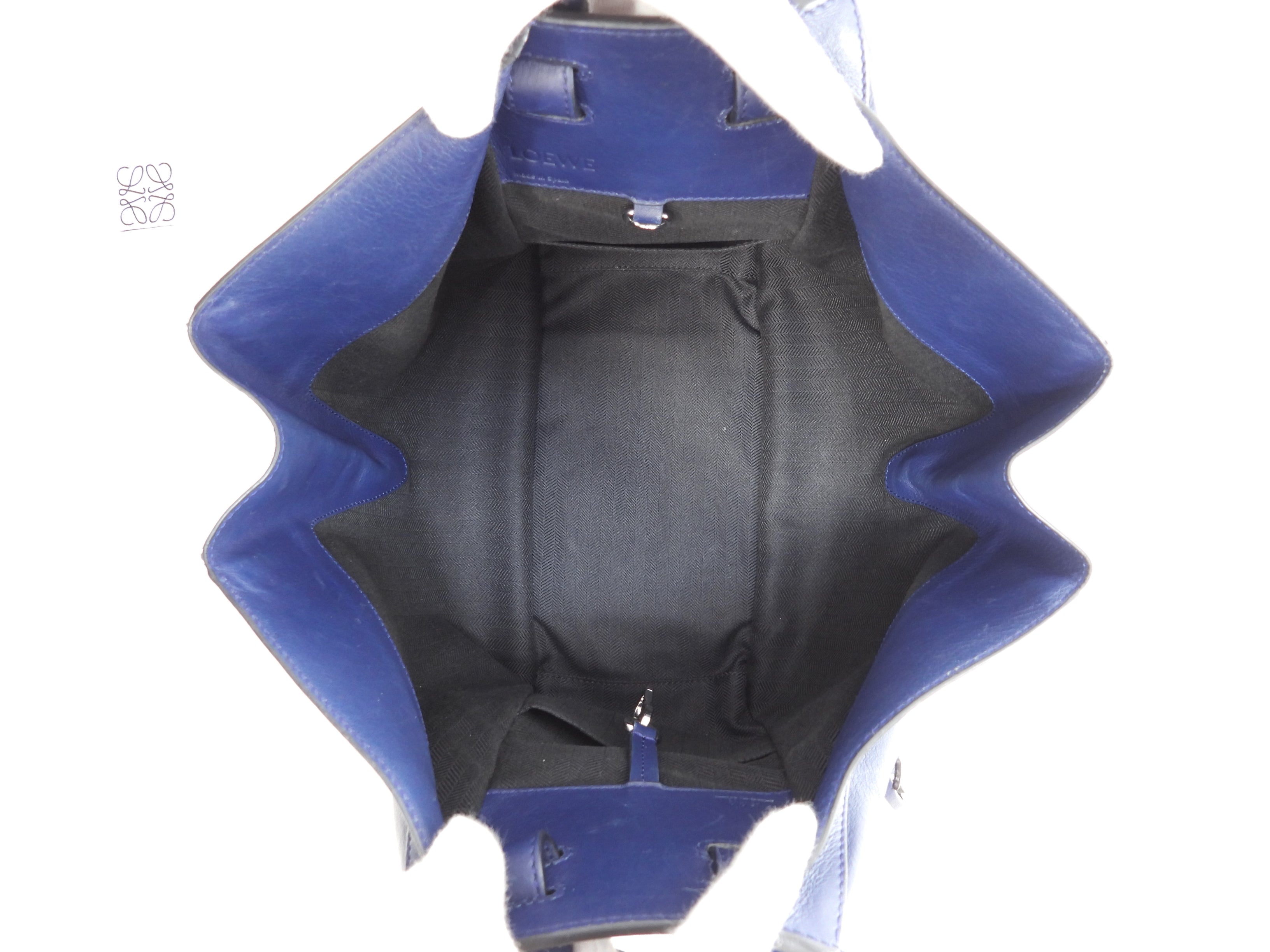 LOEWE Hammock Small Borsa a Mano a Tracolla in Pelle Marine Ottime Condizioni@051702