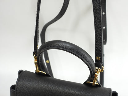 Louis Vuitton Lockme Mini M54573, full leather nero, pochette, zaino, pari al nuovo @DU0168 2