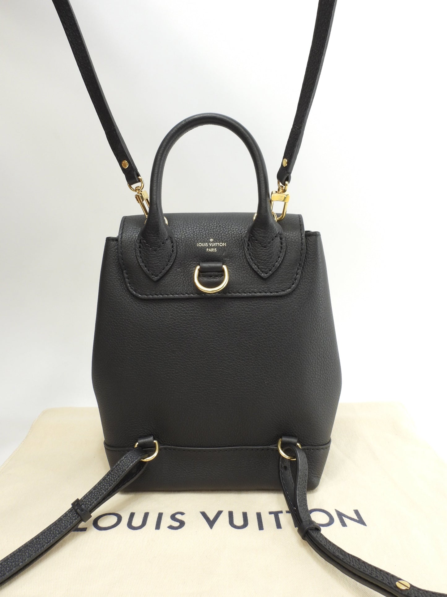 Louis Vuitton Lockme Mini M54573, full leather nero, pochette, zaino, pari al nuovo @DU0168 2
