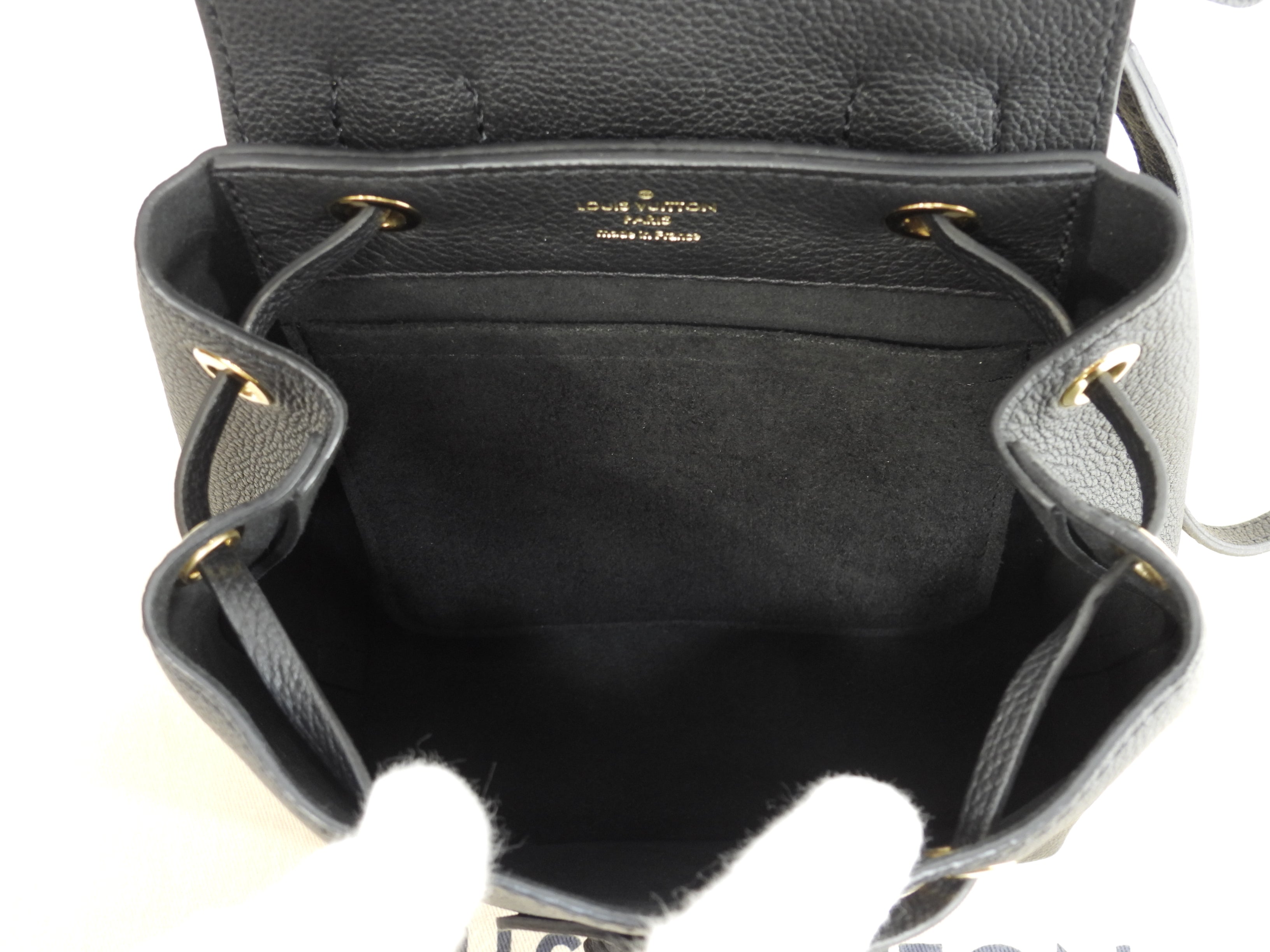 ルイヴィトン ロックミーミニ M54573 フルレザー黒 ポシェット バックパック 極美品@DU0168 2