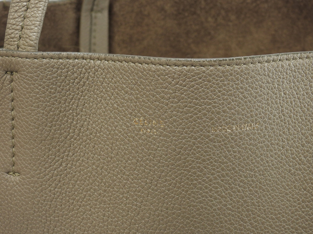 Celine Cabas Phantom Small borsa tote in pelle grigia borsa shopping bellissime condizioni@S-LA-3155