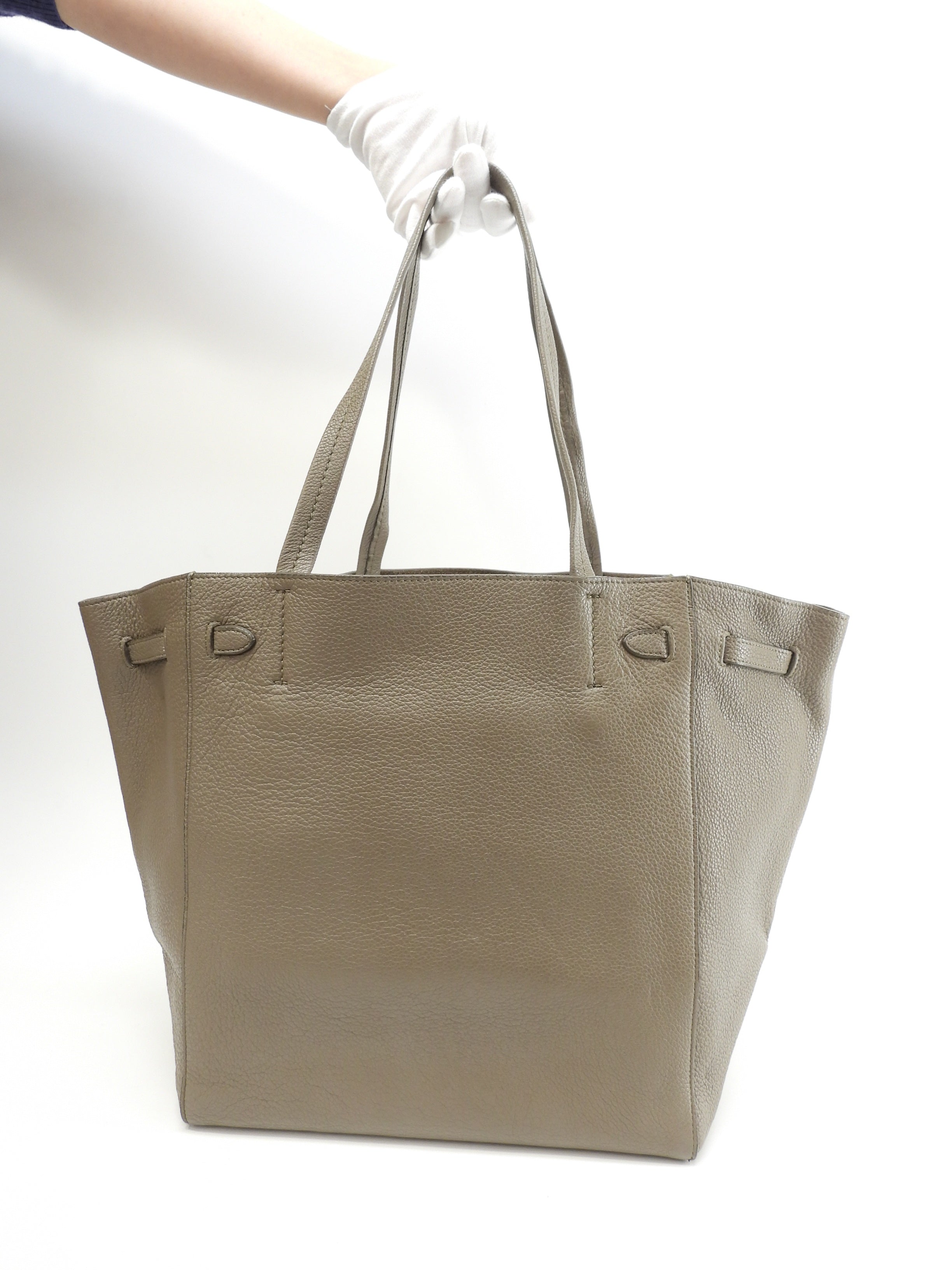 Celine Cabas Phantom Small borsa tote in pelle grigia borsa shopping bellissime condizioni@S-LA-3155