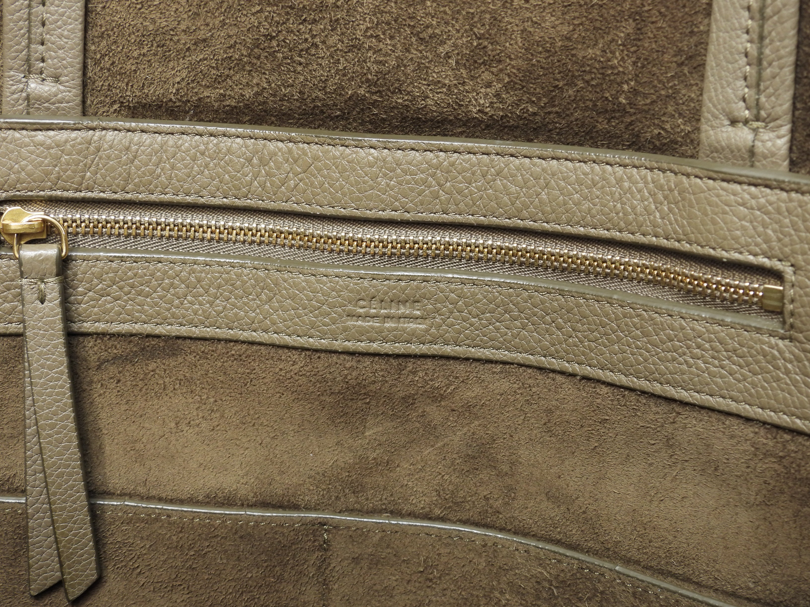 Celine Cabas Phantom Small borsa tote in pelle grigia borsa shopping bellissime condizioni@S-LA-3155