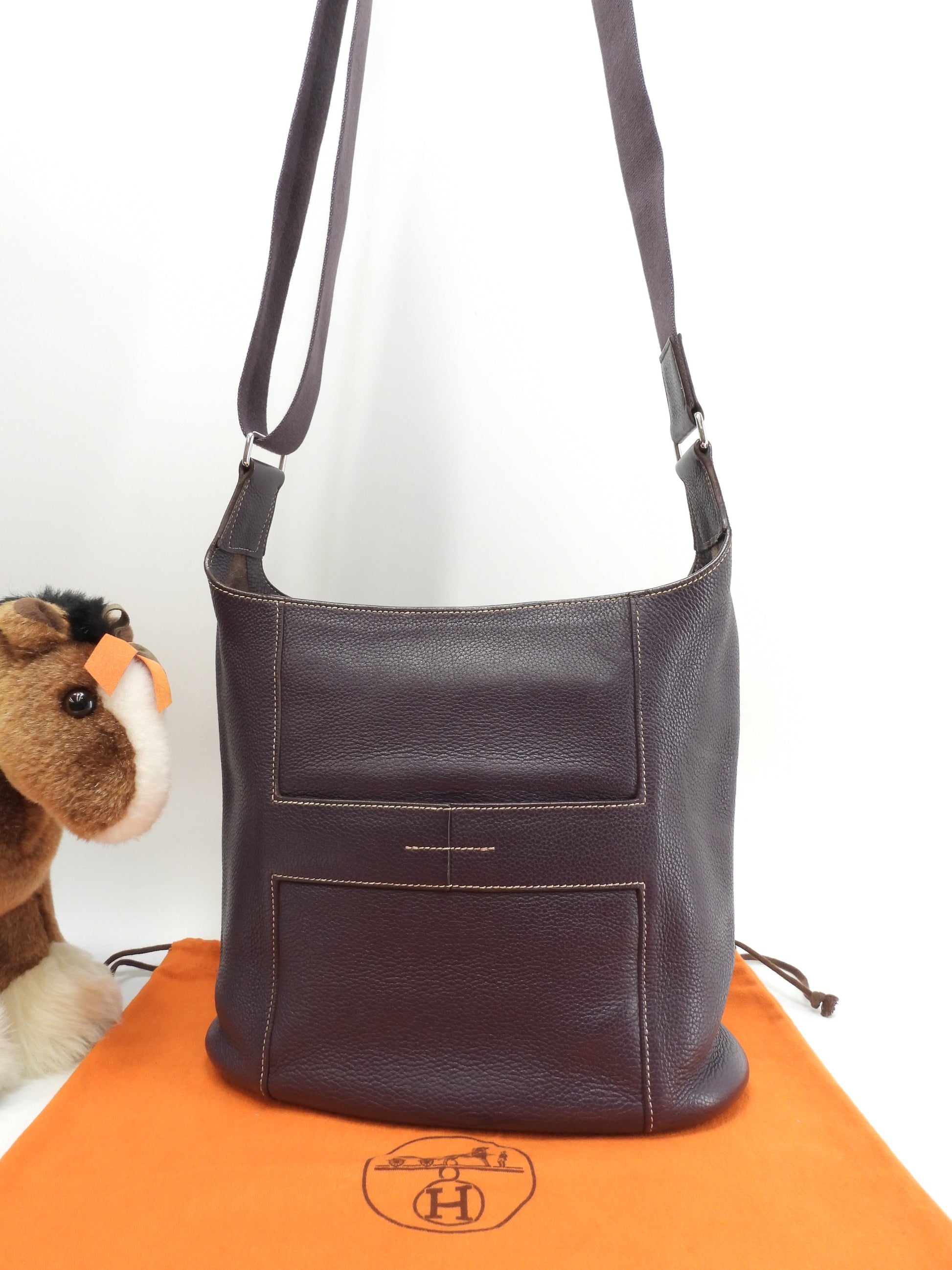 Hermes Good News PM in pelle Taurillon Clemence color Raisin, borsa a tracolla, ottime condizioni @□L 8