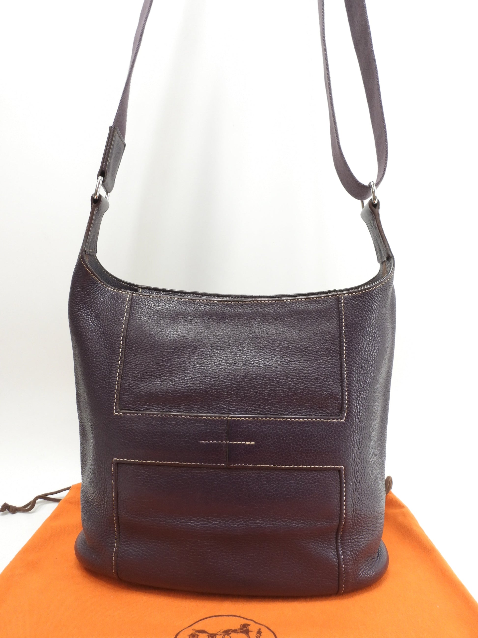 Hermes Good News PM in pelle Taurillon Clemence color Raisin, borsa a tracolla, ottime condizioni @□L 8