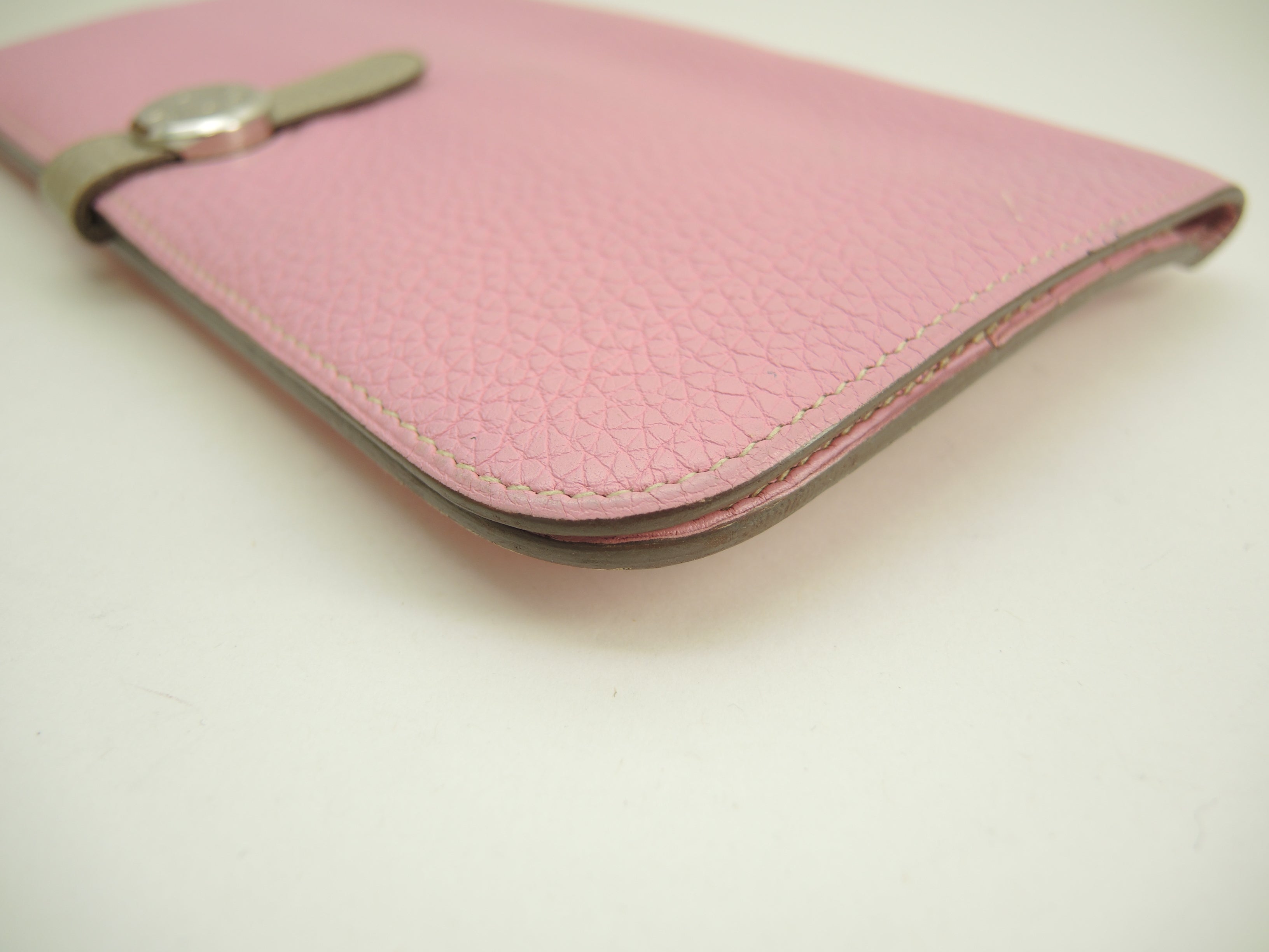 Hermès Dogon Long Portafoglio lungo a 2 ante in pelle Taurillon Uno Pink/Gris Tourterelle @□M 3