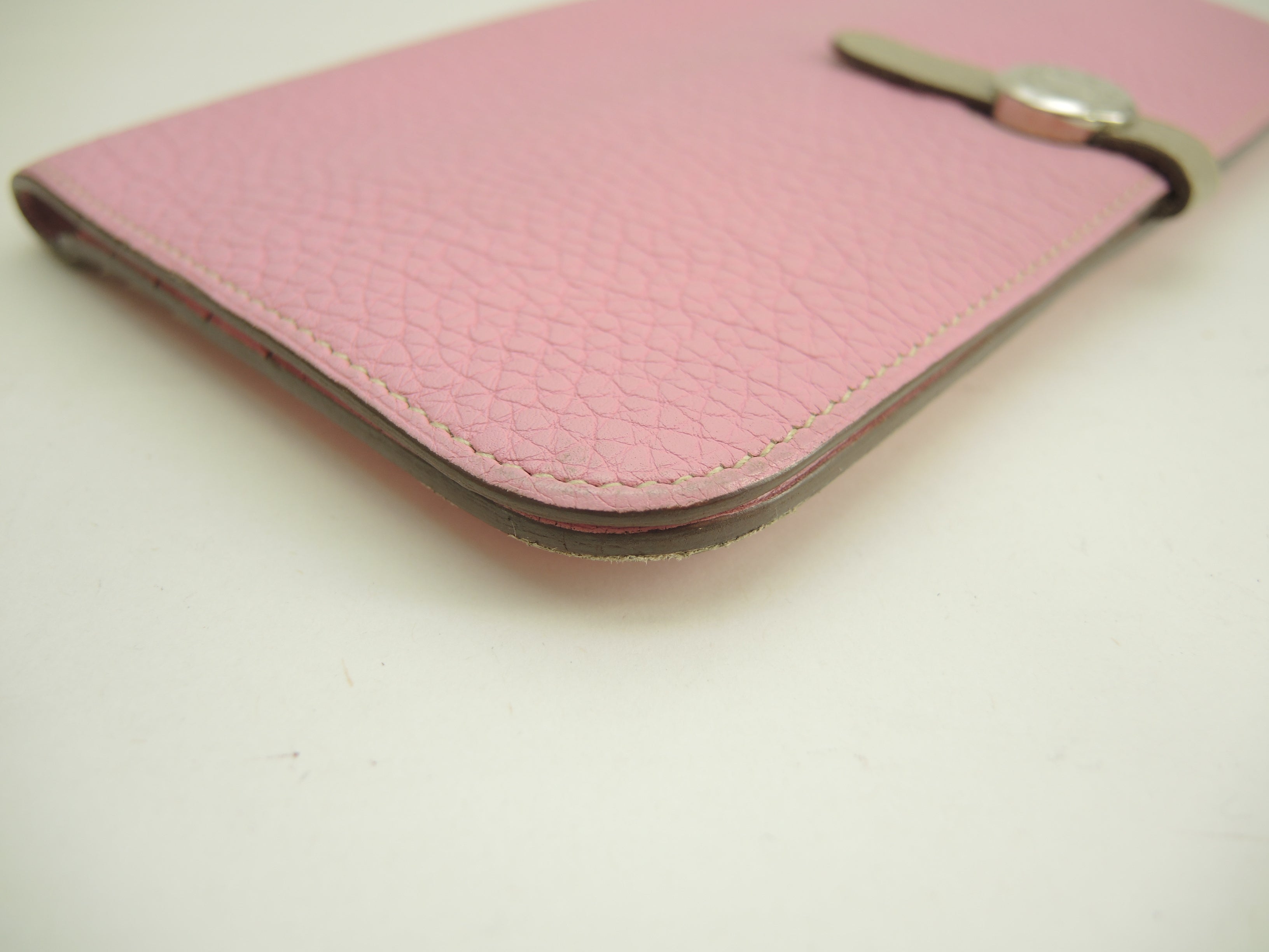 Hermès Dogon Long Portafoglio lungo a 2 ante in pelle Taurillon Uno Pink/Gris Tourterelle @□M 3