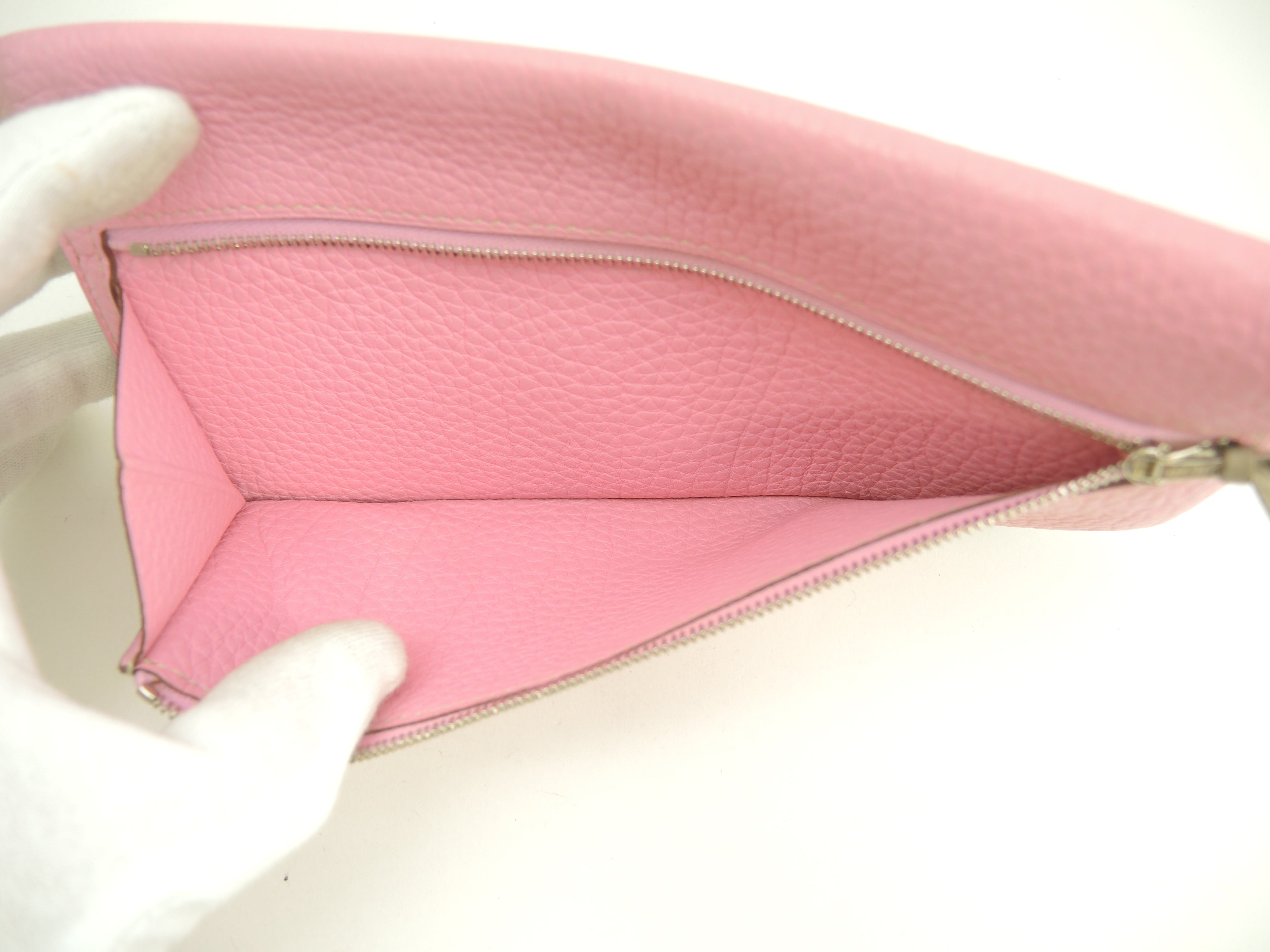 Hermès Dogon Long Portafoglio lungo a 2 ante in pelle Taurillon Uno Pink/Gris Tourterelle @□M 3