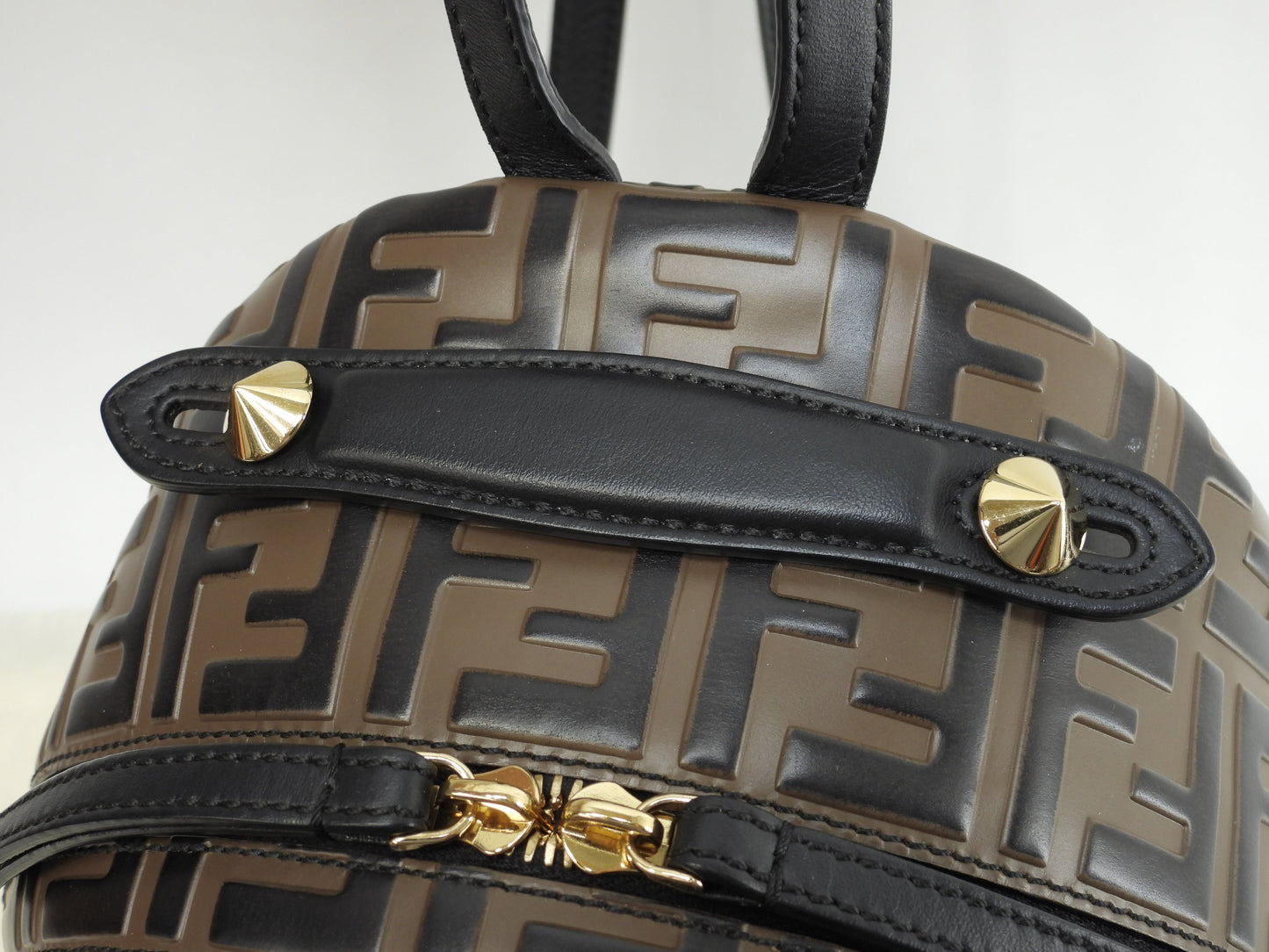 Fendi Zaino S motivo FF pelle marrone/nero borsa a tracolla ottime condizioni@ 20